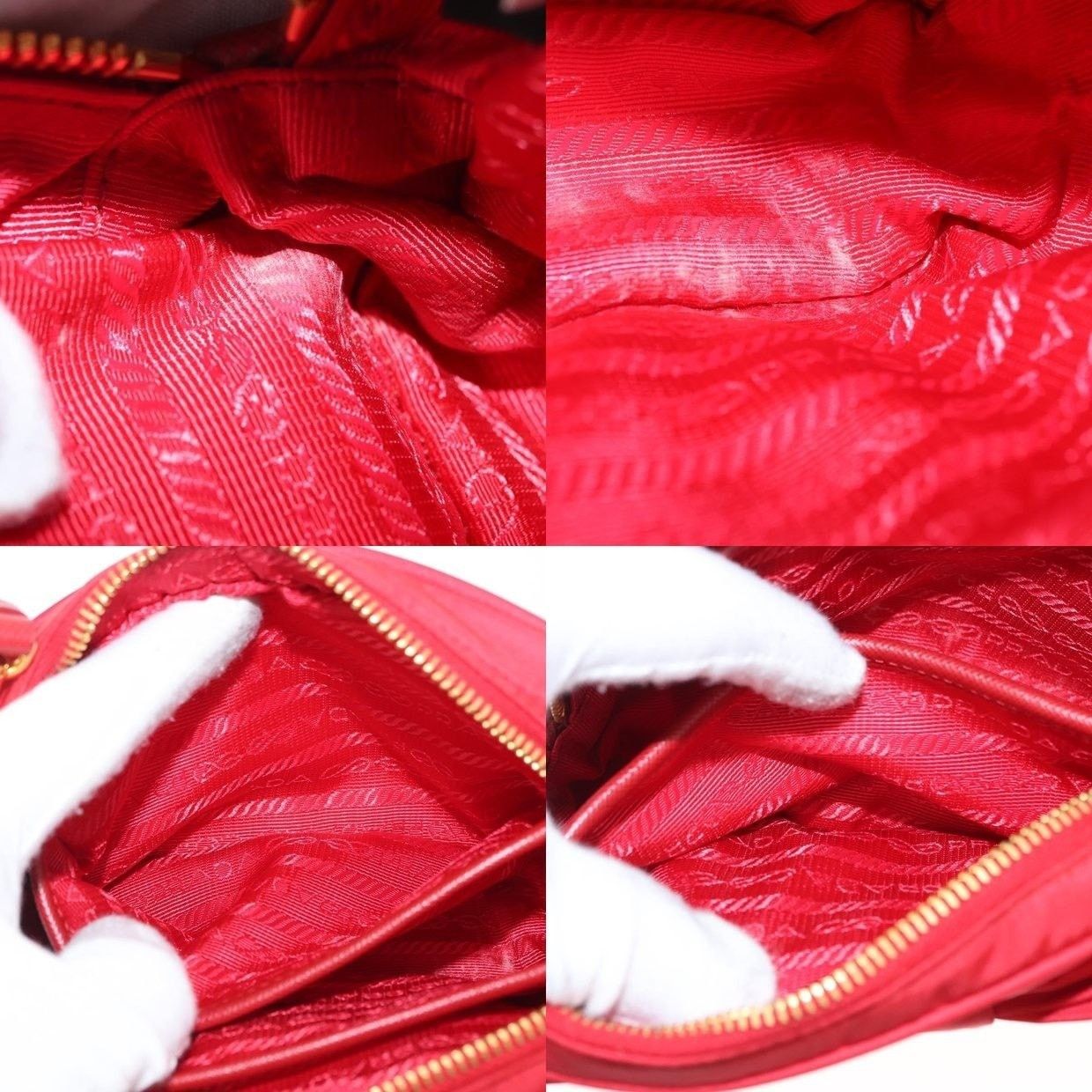 Prada Prada Nylon Shoulder Bag Red Size ONE SIZE - 15 Thumbnail
