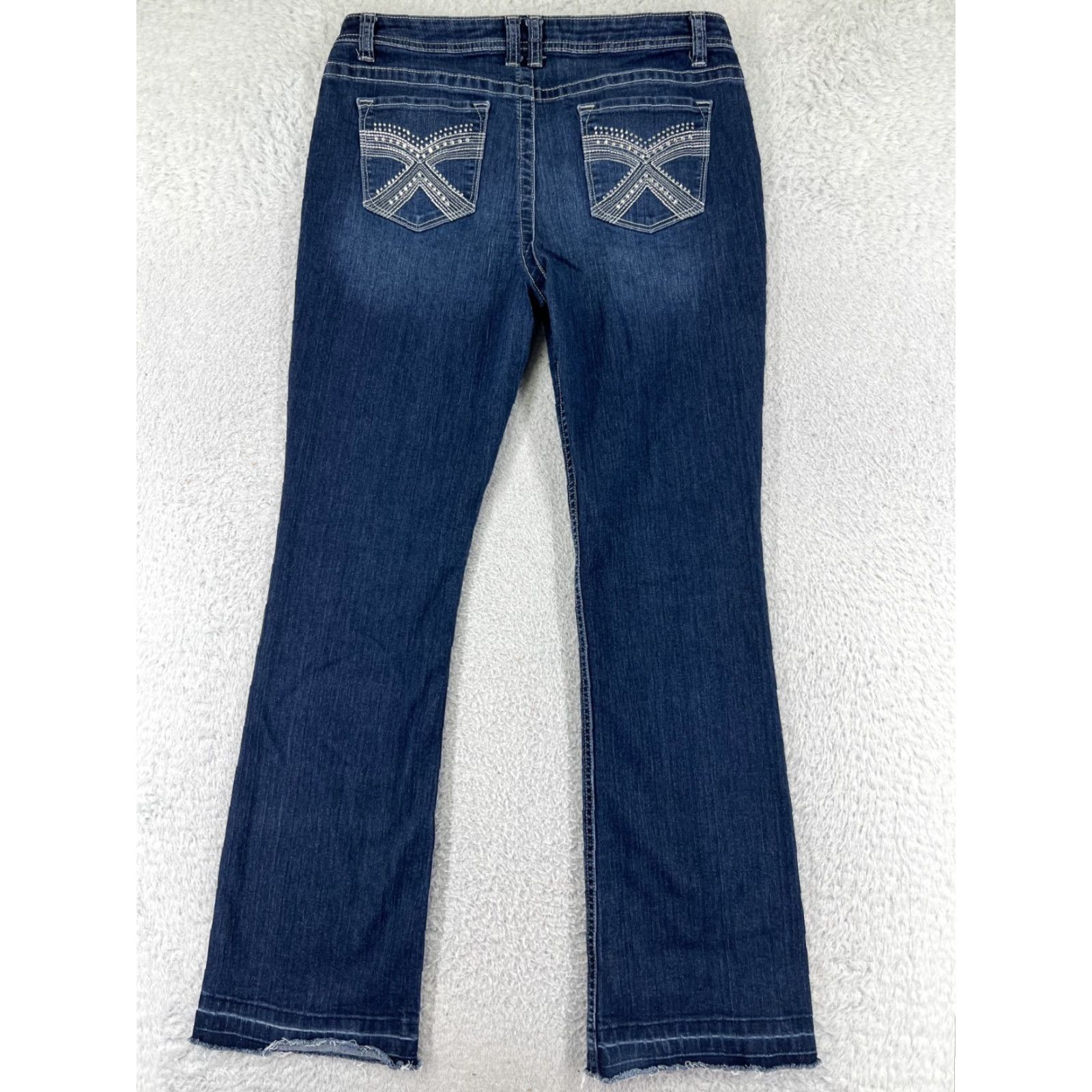 Apt. 9 Apt. 9 Jeans Women 30 Blue Denim Bootcut Mid Rise Embroidered Rhinestone 5-Pocket Cotton Denim Jeans Girls Size 30" / US 8 / IT 44 - 2 Thumbnail