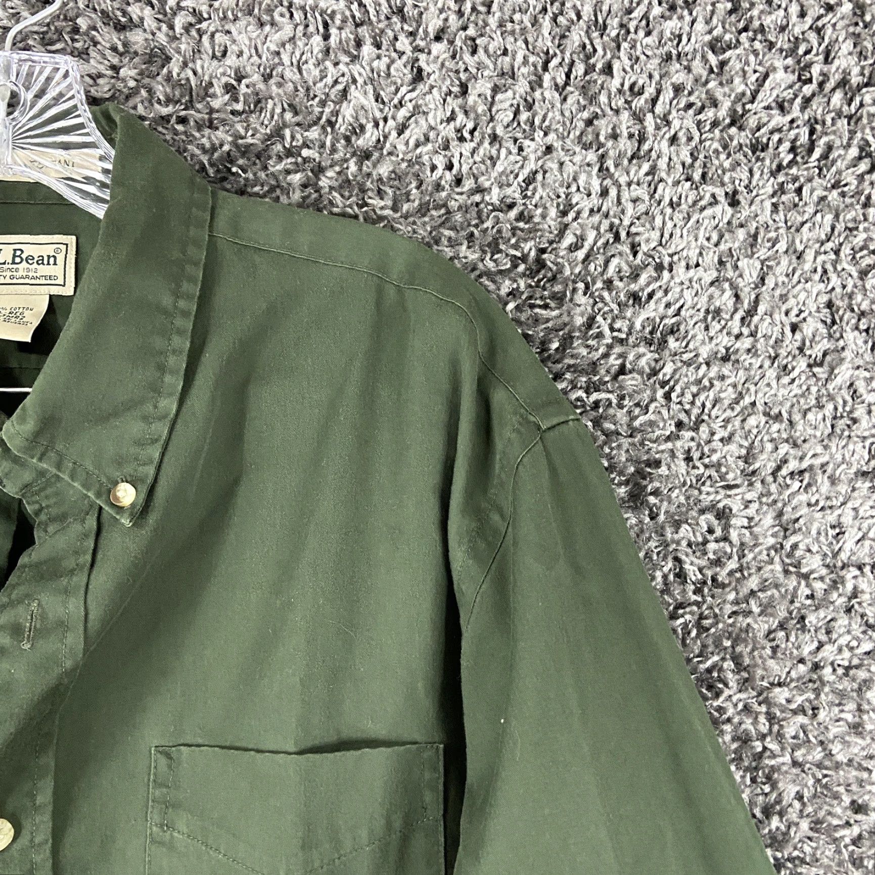 Vintage L.L. Bean Button-Up Shirt Men Long Sleeve L Green Adult Regular Mens Size US L / EU 52-54 / 3 - 4 Thumbnail