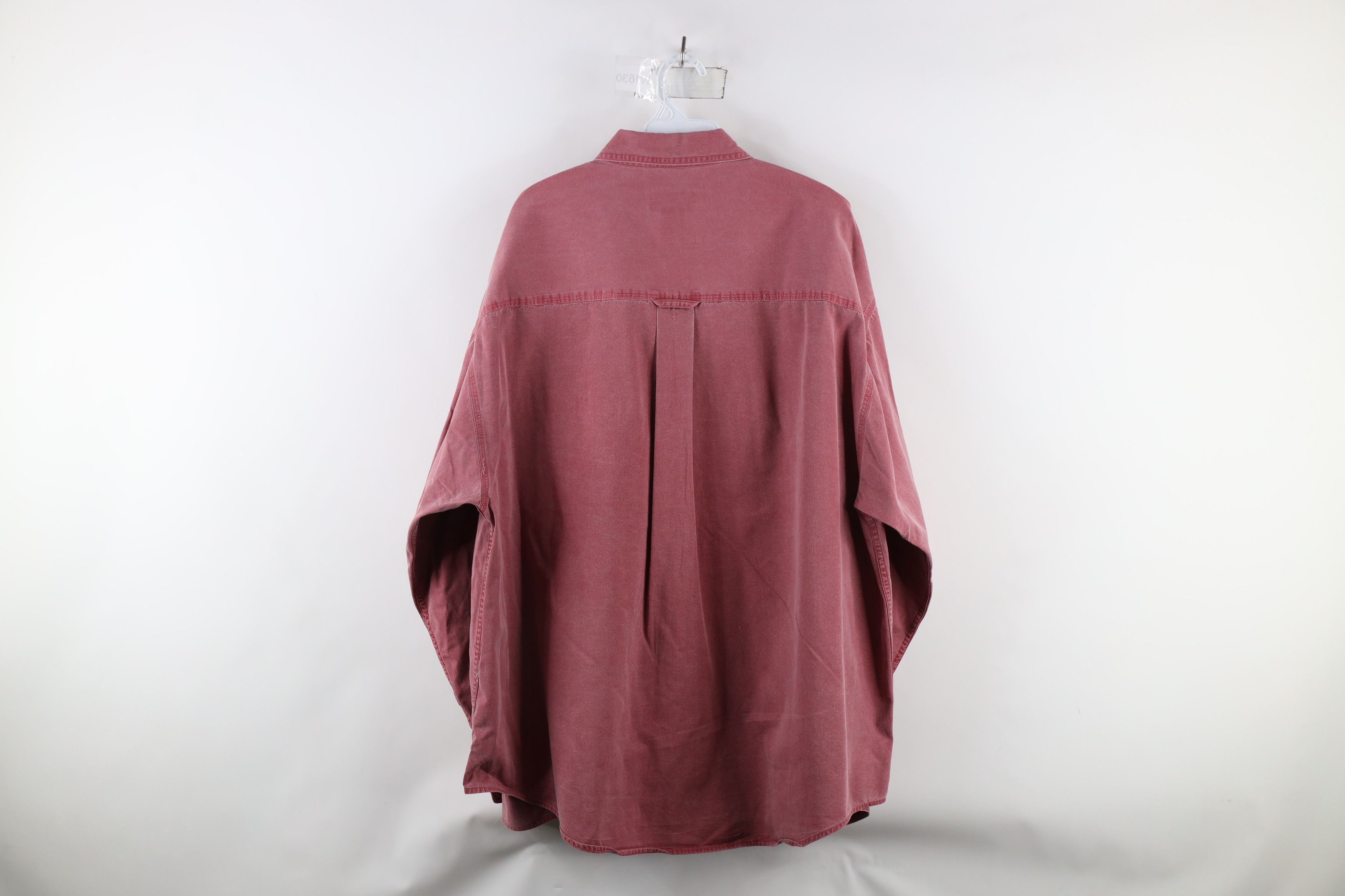 Eddie Bauer × Vintage Vintage 90s Eddie Bauer Twill Stonewash Button Shirt Red Size US XXL / EU 58 / 5 - 9 Thumbnail