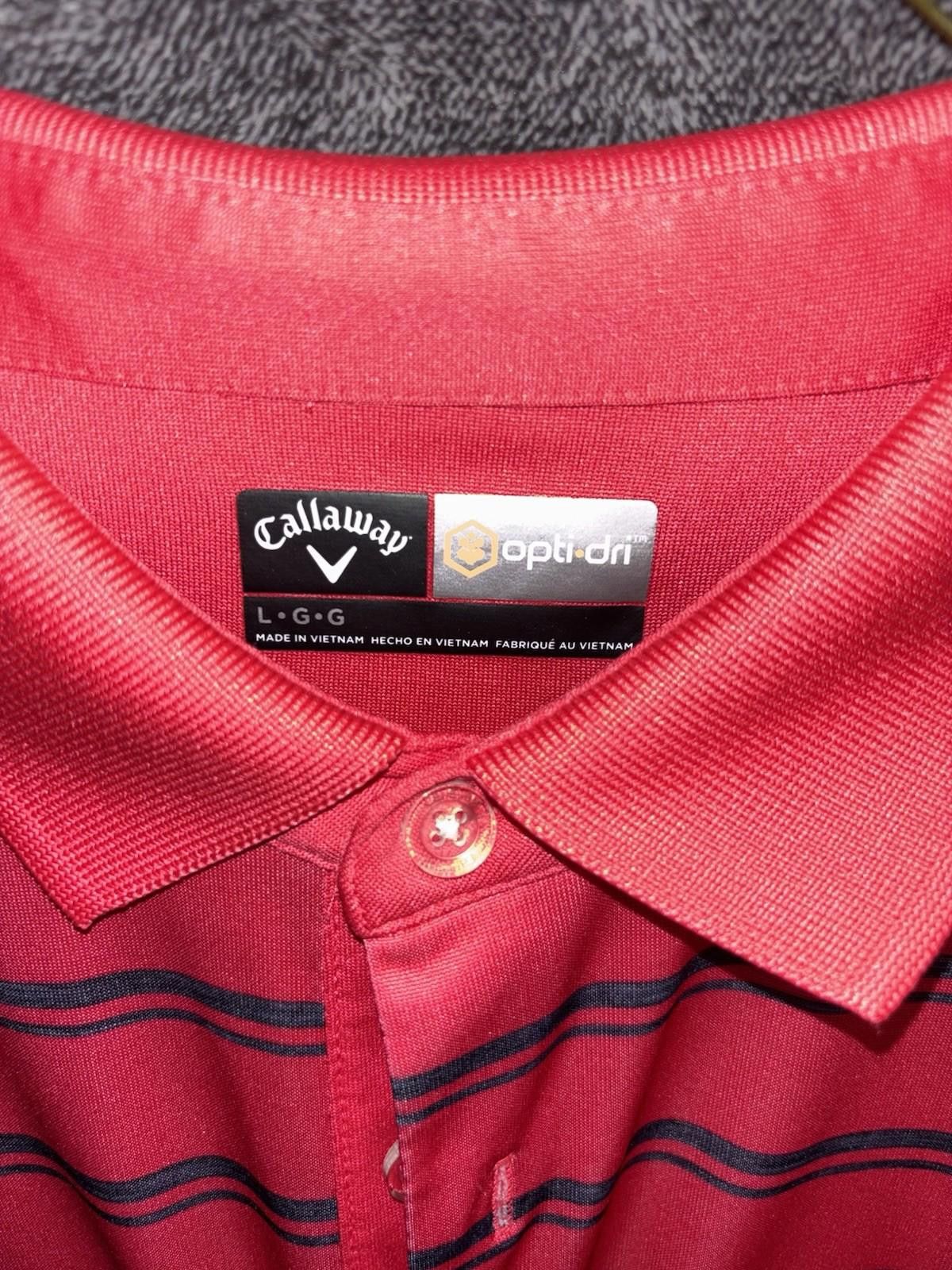 Callaway Callaway Opti-Dri Golf Polo Shirt Mens L Striped Performance Size US L / EU 52-54 / 3 - 3 Thumbnail