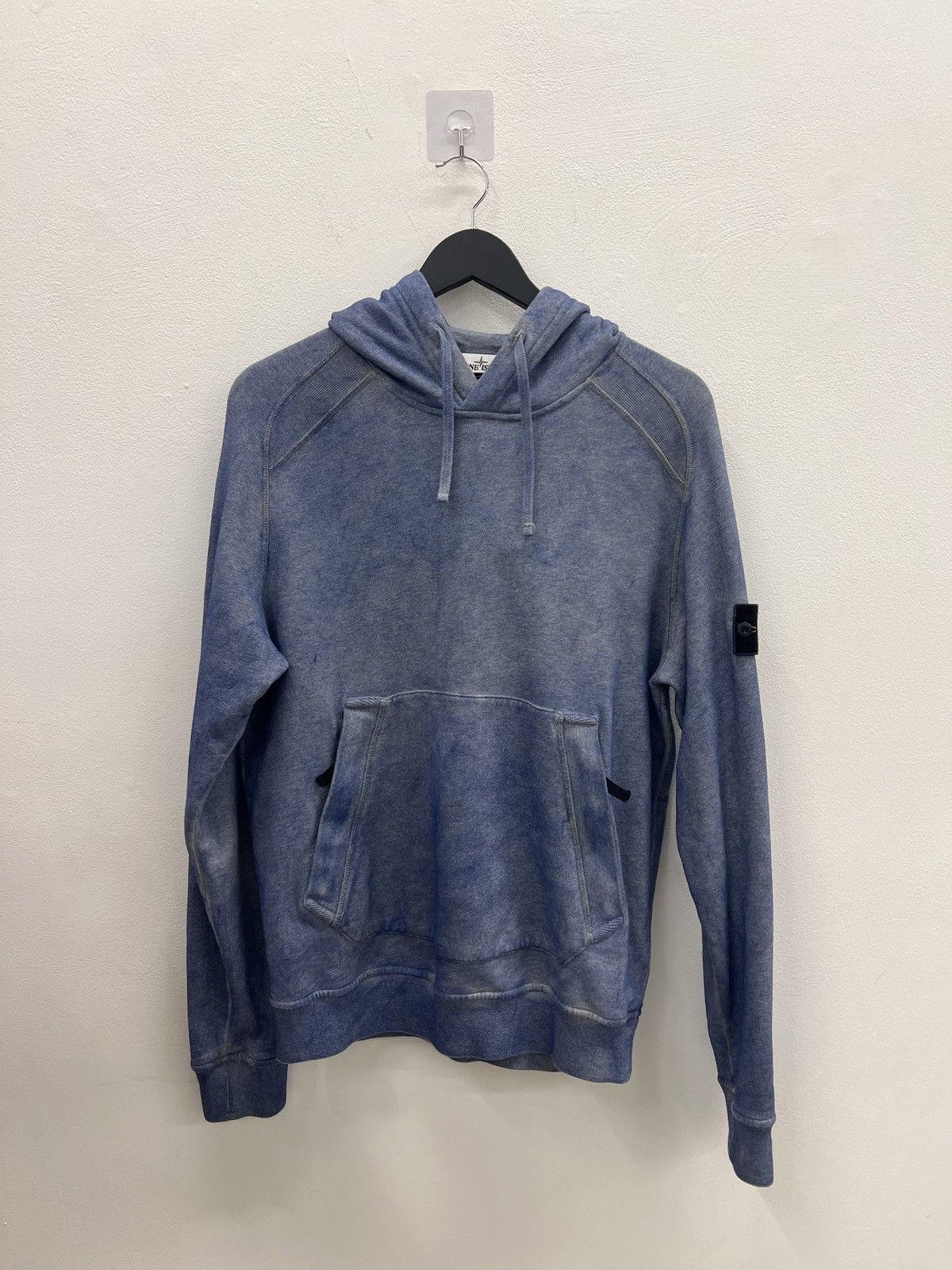 Stone Island Stone Island Cotton-Jersey Logo Hoodie in Blue Size US S / EU 44-46 / 1 - 1 Thumbnail