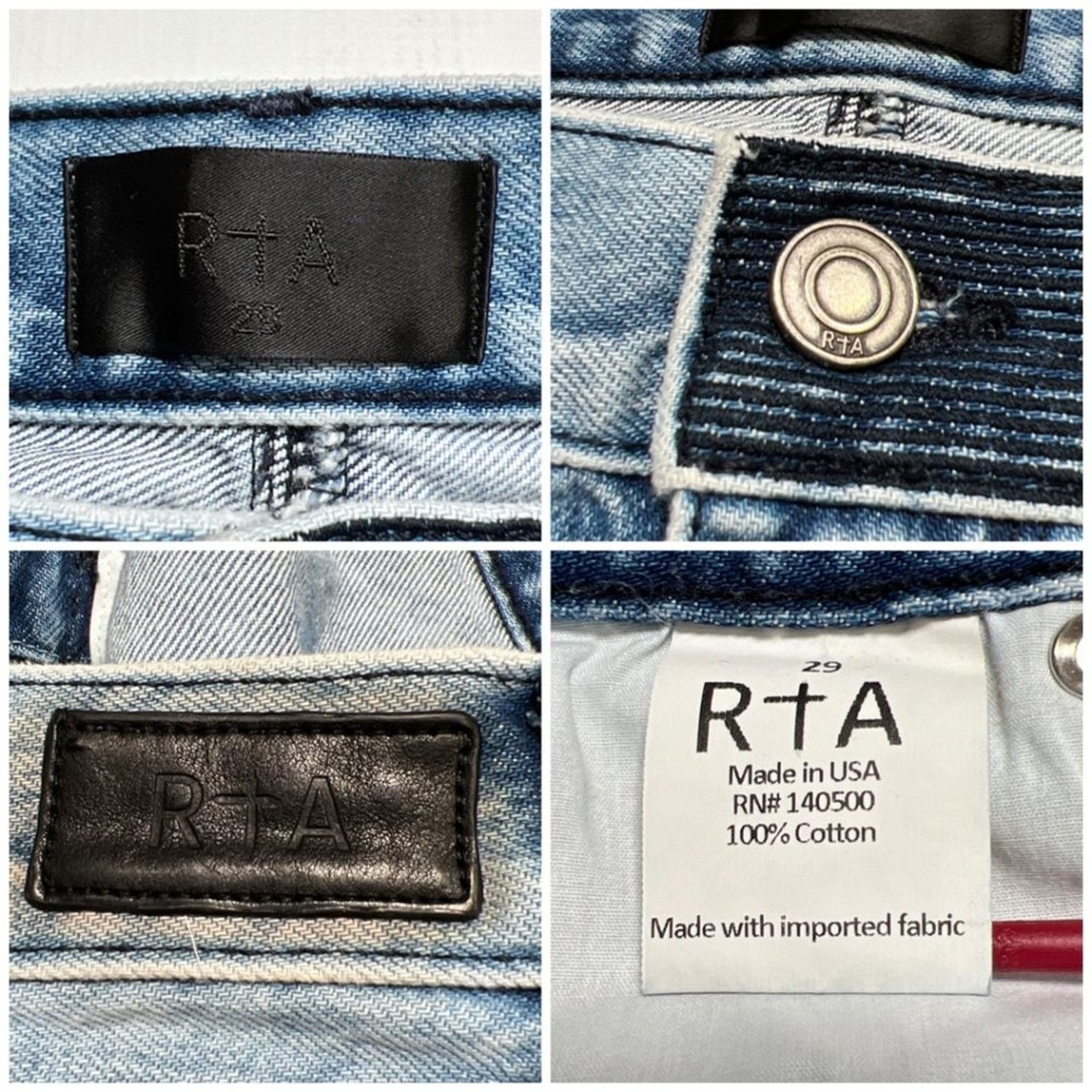 Rta RTA Ryder Straight Jeans Light Blue Frayed Hem Size 29 Size 29" - 6 Thumbnail