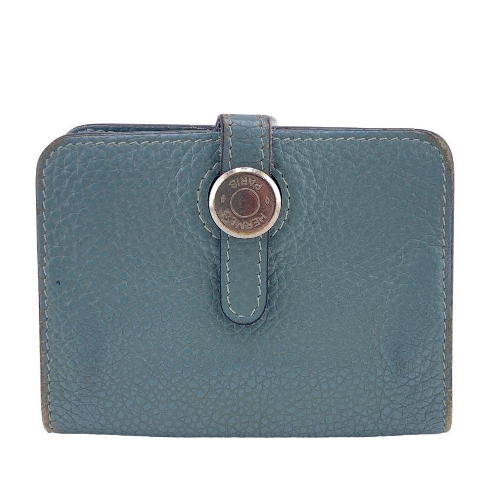 image of Hermes Business Card Holder/card Case Dogon Blue Men's Women's Z0005682