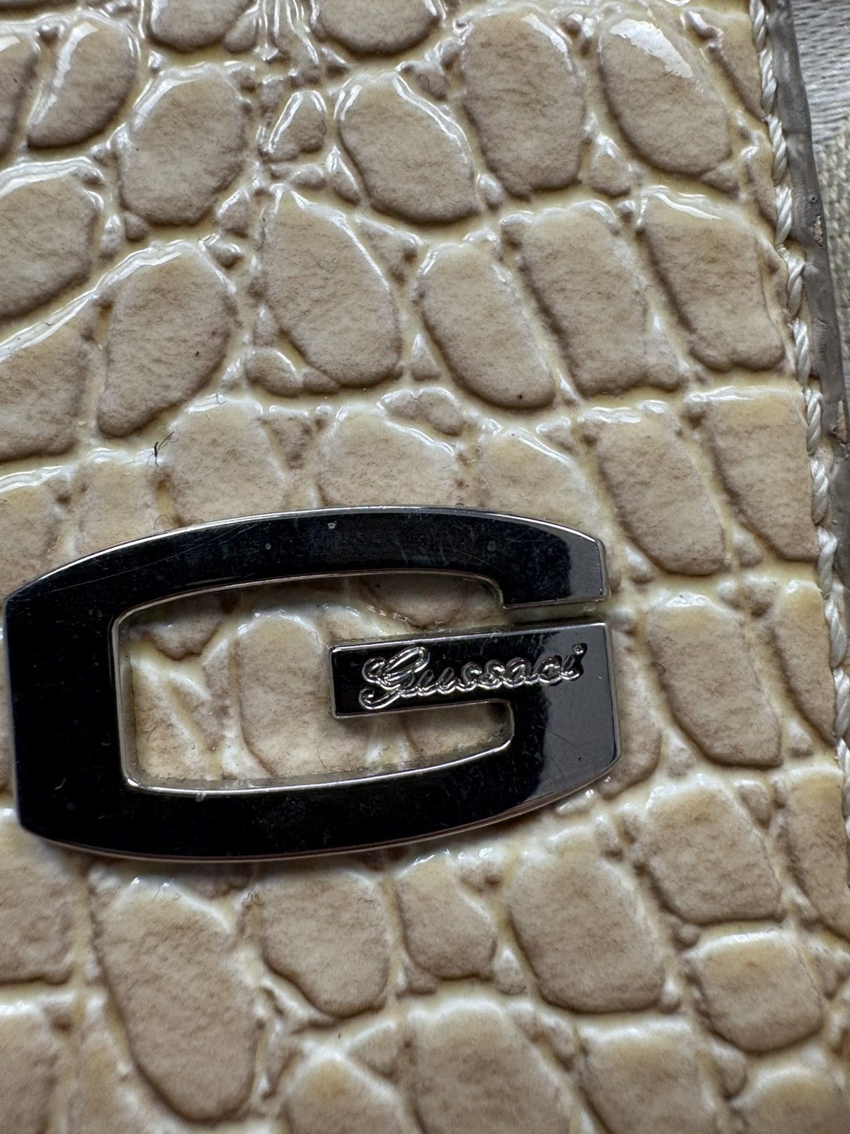 Designer Y2K Gussaci Rare Monogram Logo Faux Croc Handle Bag 2000s Size ONE SIZE - 3 Thumbnail
