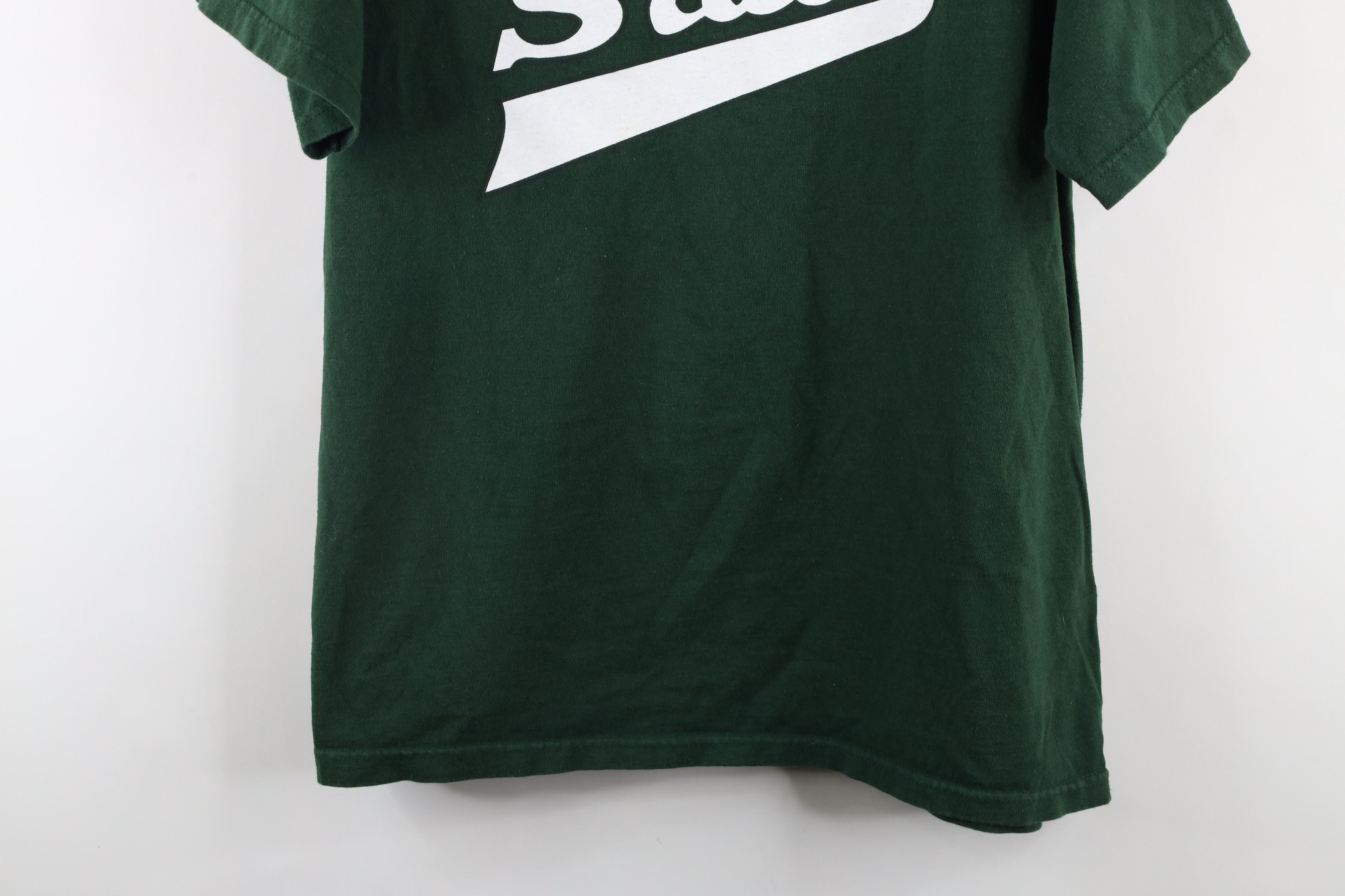 Vintage Vintage 90s Script Michigan State University T-Shirt Green Size US L / EU 52-54 / 3 - 3 Thumbnail