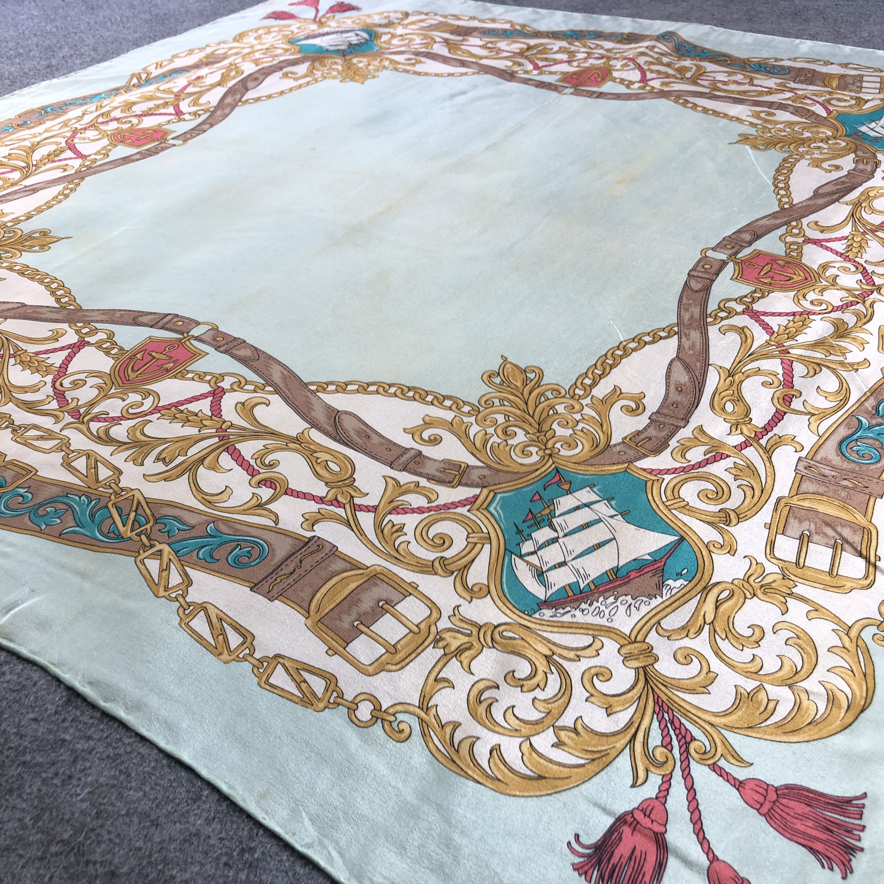 Japanese Brand Luxury Tassels Hand Rolled Silk Scarf M1063 Size ONE SIZE - 3 Thumbnail