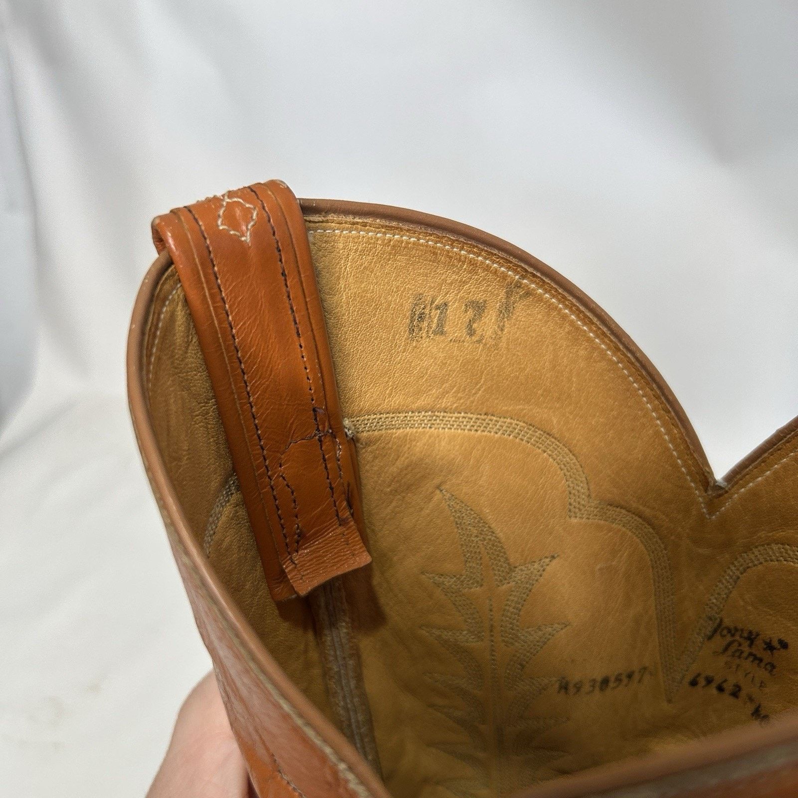 Tony Lama Vintage Tony Lama Cowboy Boots “Tan Brown” Black Label Size US 10.5 / EU 43-44 - 11 Thumbnail