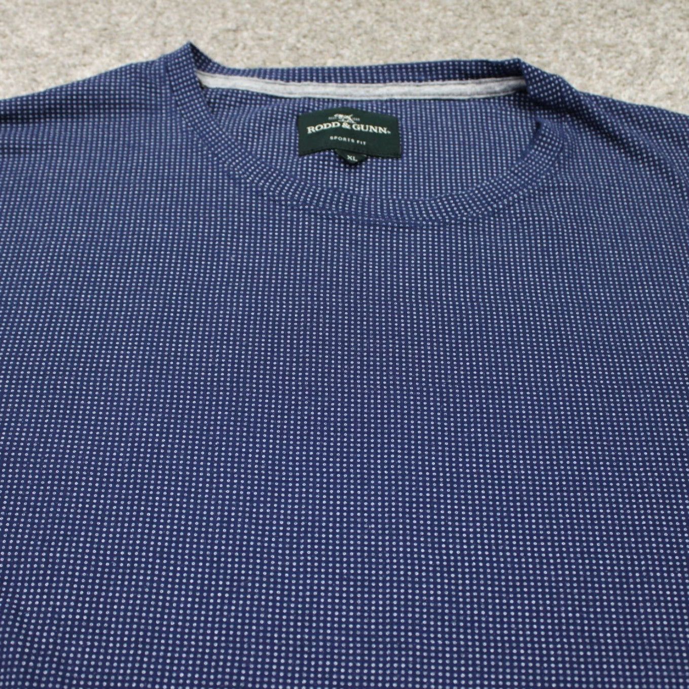 Rodd & Gunn Rodd & Gunn Mens XL Blue Geometric Cotton Short Sleeve Button-Up Shirt Size US XL / EU 56 / 4 - 5 Thumbnail