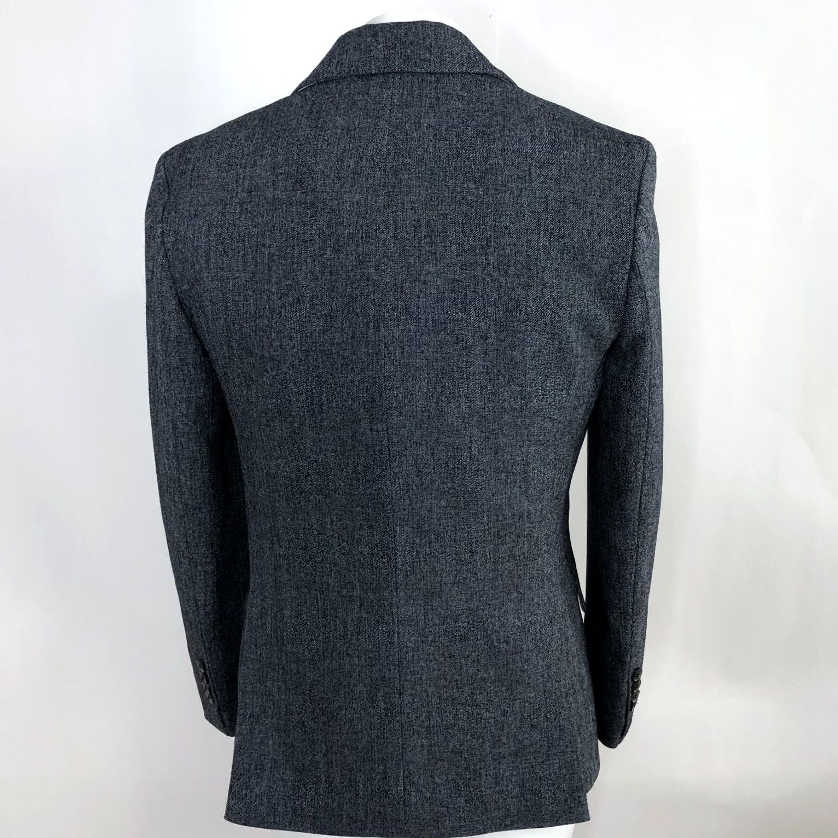 Vintage VINTAGE? Saint New York Gray Cotton Blend Two-Button Blazer Sport Coat Jacket Men 50 Regular Notch Lapel, Double-Vented, Dry Clean Only Size 50R - 4 Thumbnail