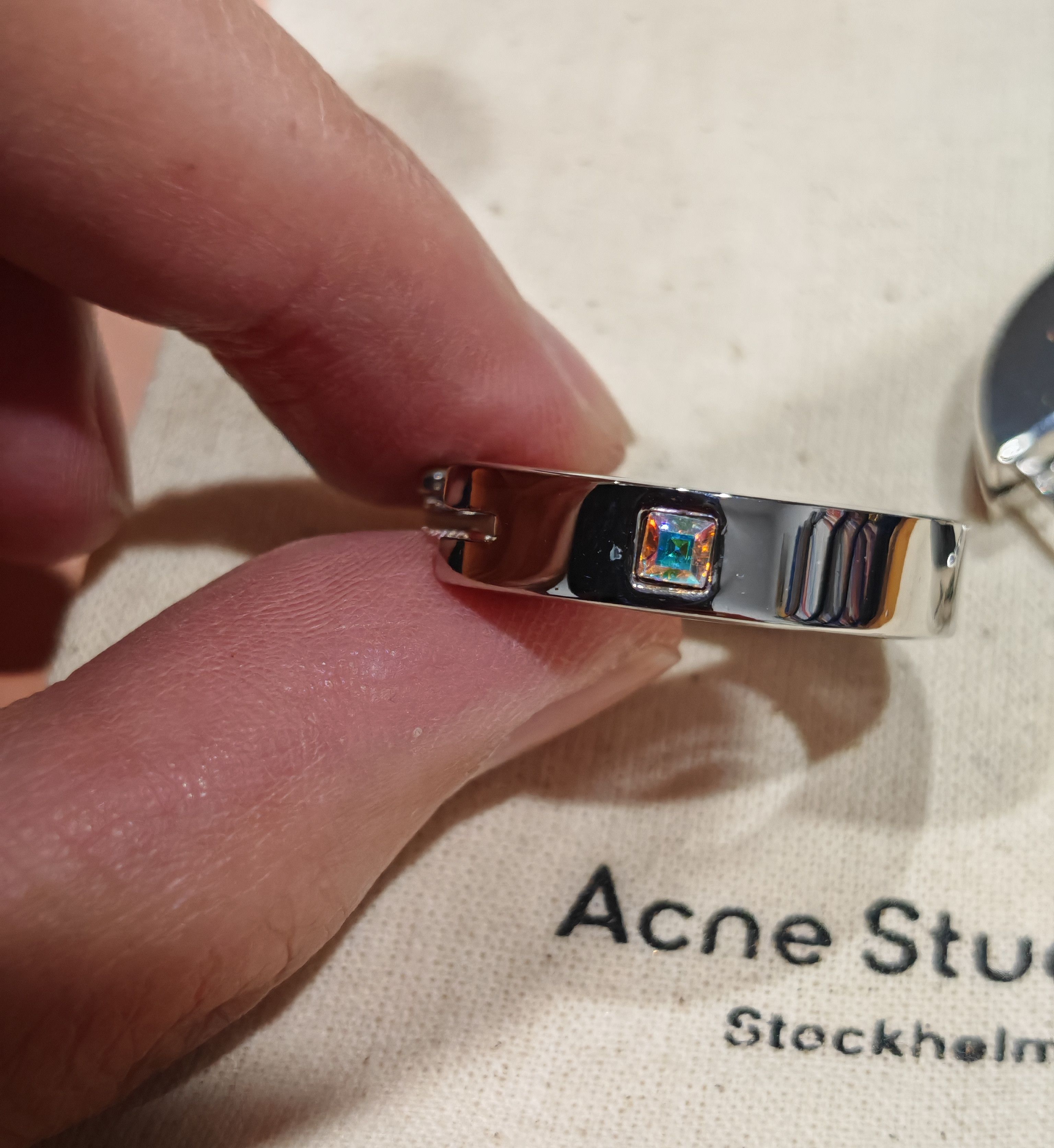Acne Studios Logo Crystal Hoops - UNISEX Size ONE SIZE - 5 Thumbnail