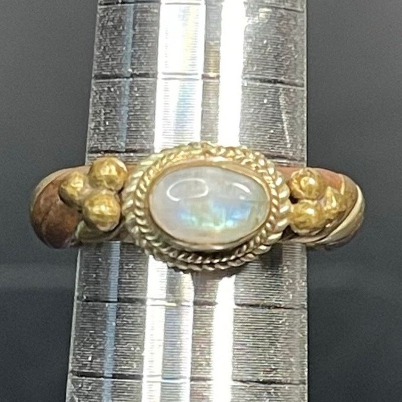 Other Artisan Mixed Metal Sterling Labradorite Boho Ring Sz 6 Size ONE SIZE - 1 Thumbnail