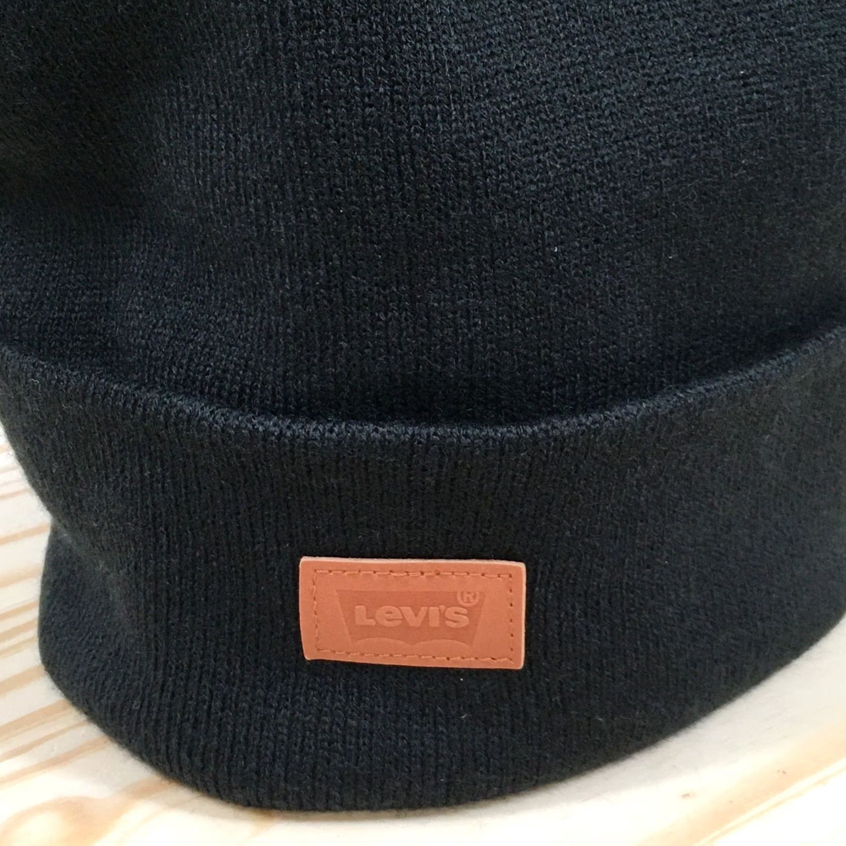 Levi's Levi's Winter Beanie Hat Unisex Black Adjustable Knitted Acrylic One Size Size ONE SIZE - 3 Thumbnail