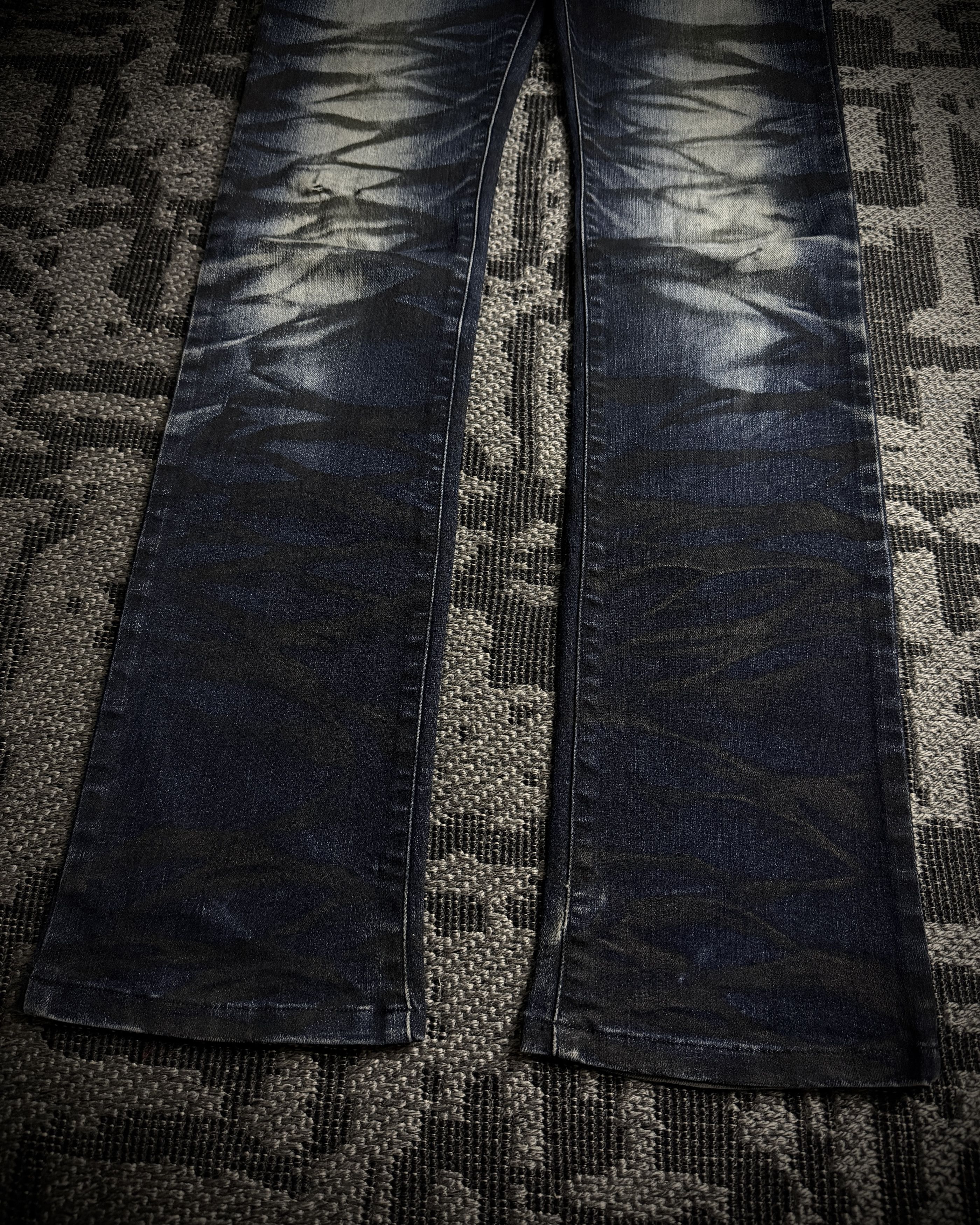 Tornado Mart Tornado Mart Black Whiskered Faded Skinny Denim Size US 31 - 5 Thumbnail