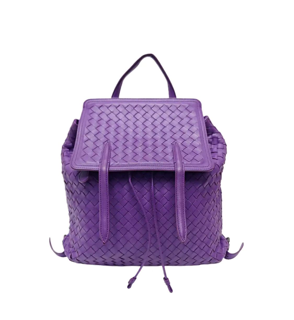Bottega Veneta BOTTEGA VENETA purple sheepskin woven shoulder bag backpack black hardware Size ONE SIZE - 1 Thumbnail