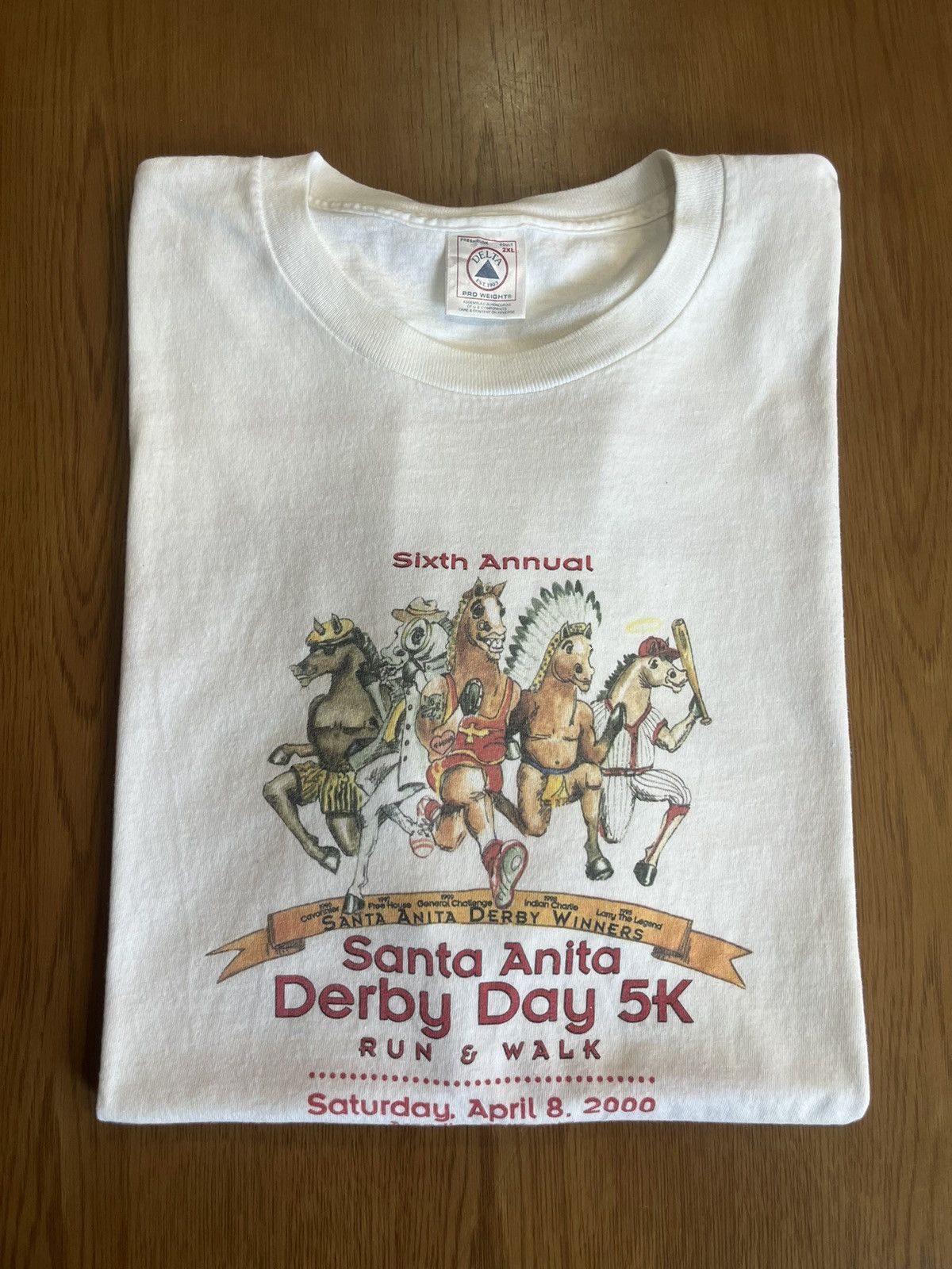 Vintage Vintage Sixth Annual Santa Anita Derby Day 5K 2000’s Tshirt Size US XXL / EU 58 / 5 - 1 Thumbnail