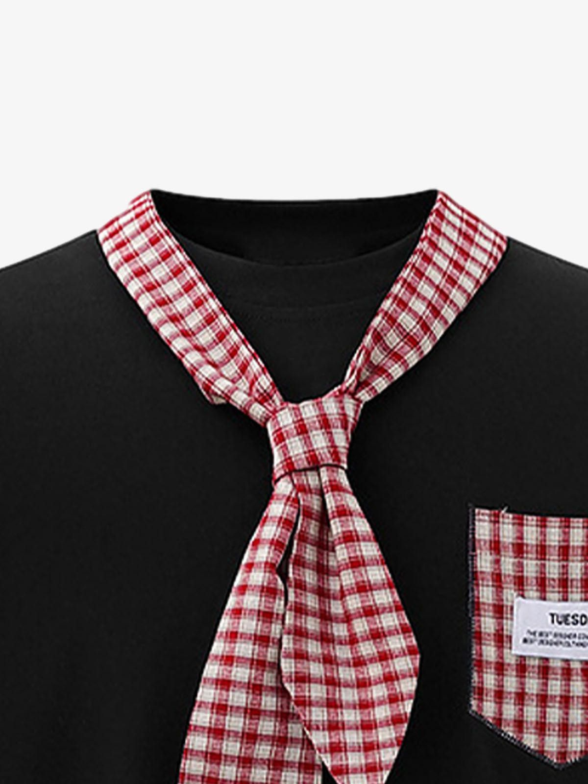 Other Street Plaid Tie Short Sleeve T-Shirt Size US L / EU 52-54 / 3 - 3 Thumbnail