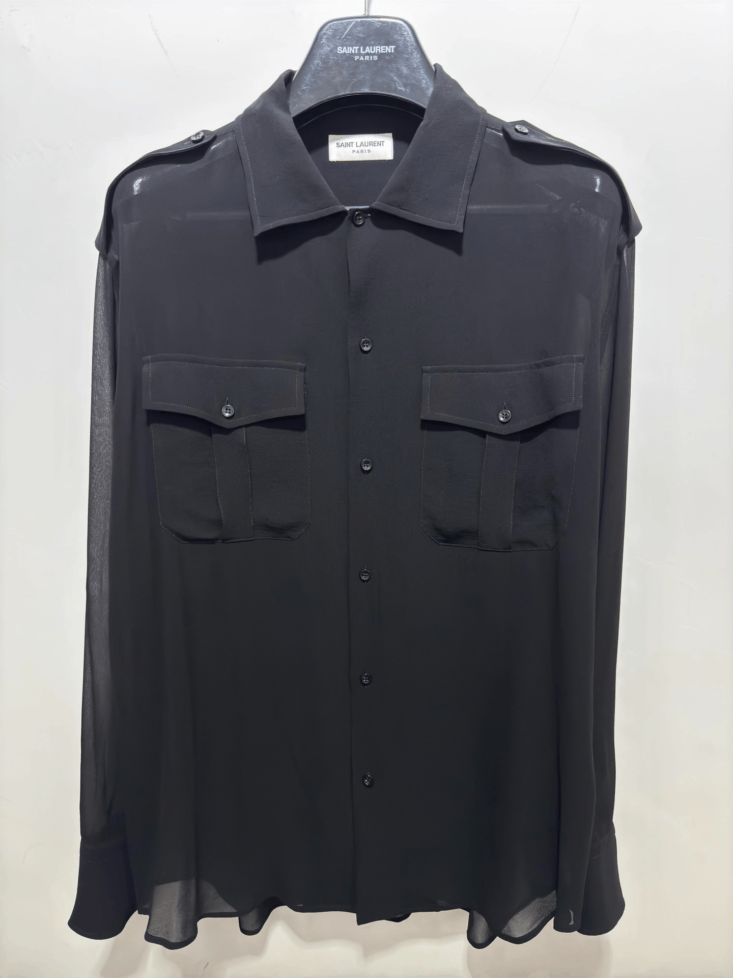 Saint Laurent Paris Saint Laurent 23SS Oversized Silk Shirt Size US XS / EU 42 / 0 - 1 Thumbnail