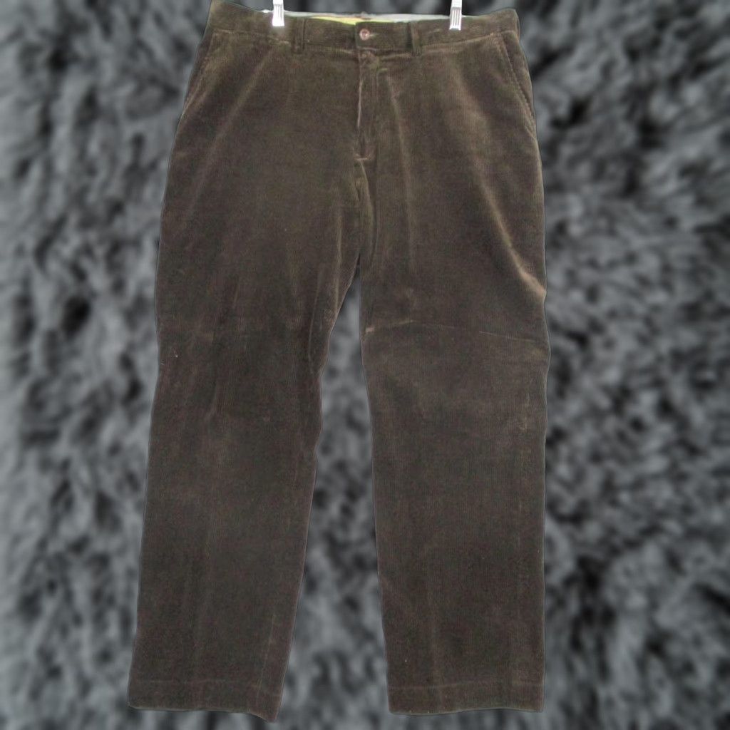 Polo Ralph Lauren Polo Ralph Lauren Pants Mens 38x30 Corduroy Preston Brown 100% Cotton Wide Wale Straight Front Zip Pockets Mens Size US M / EU 48-50 / 2 - 1 Thumbnail