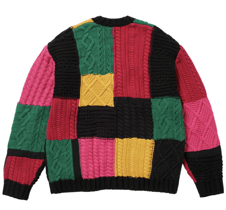 Supreme supreme patchwork cable knit cardigan | Grailed