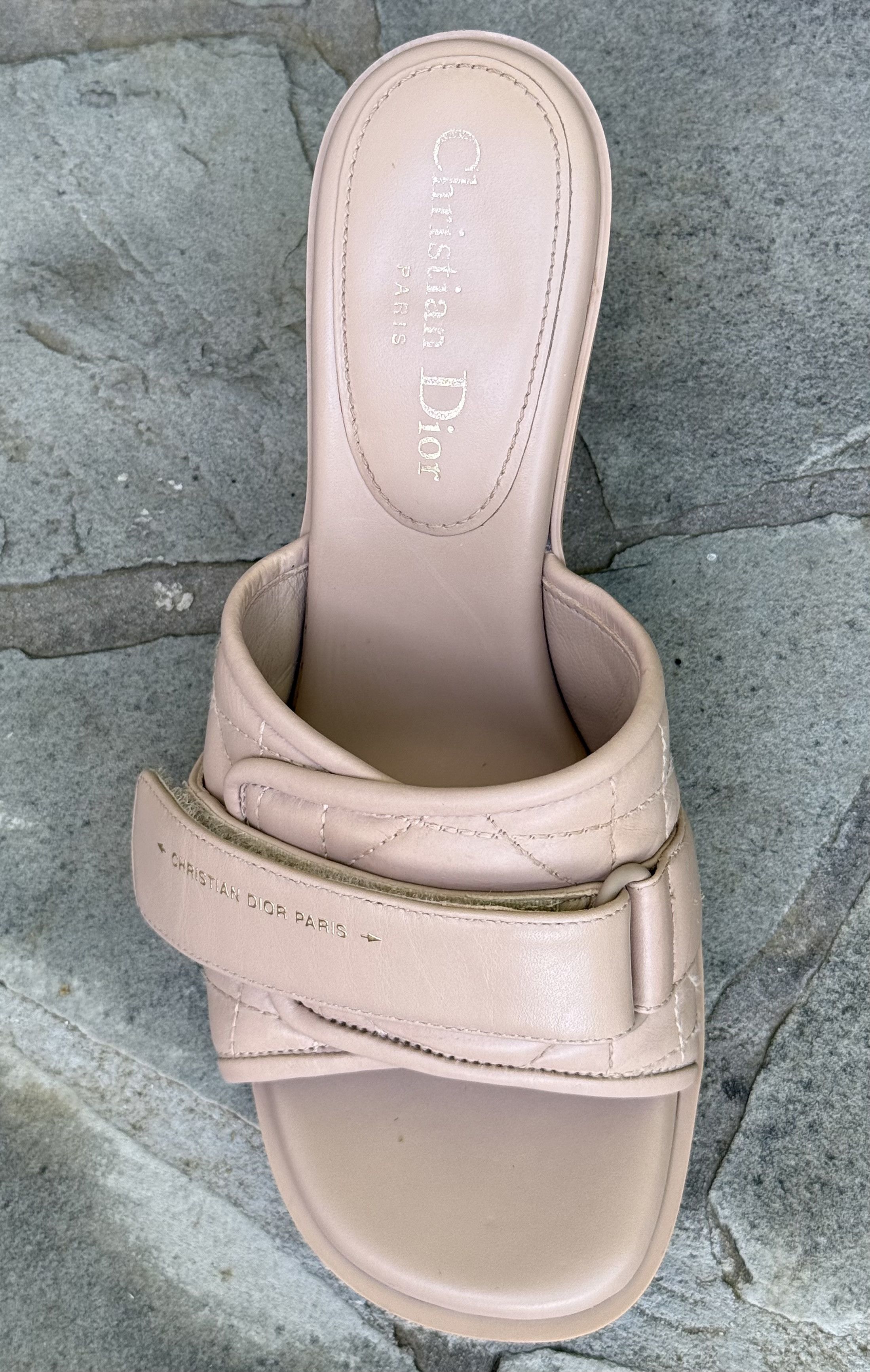 Christian Dior Monsieur Christian Dior Nude Quilted Leather Heeled Size US 7.5 / IT 37.5 - 16 Thumbnail