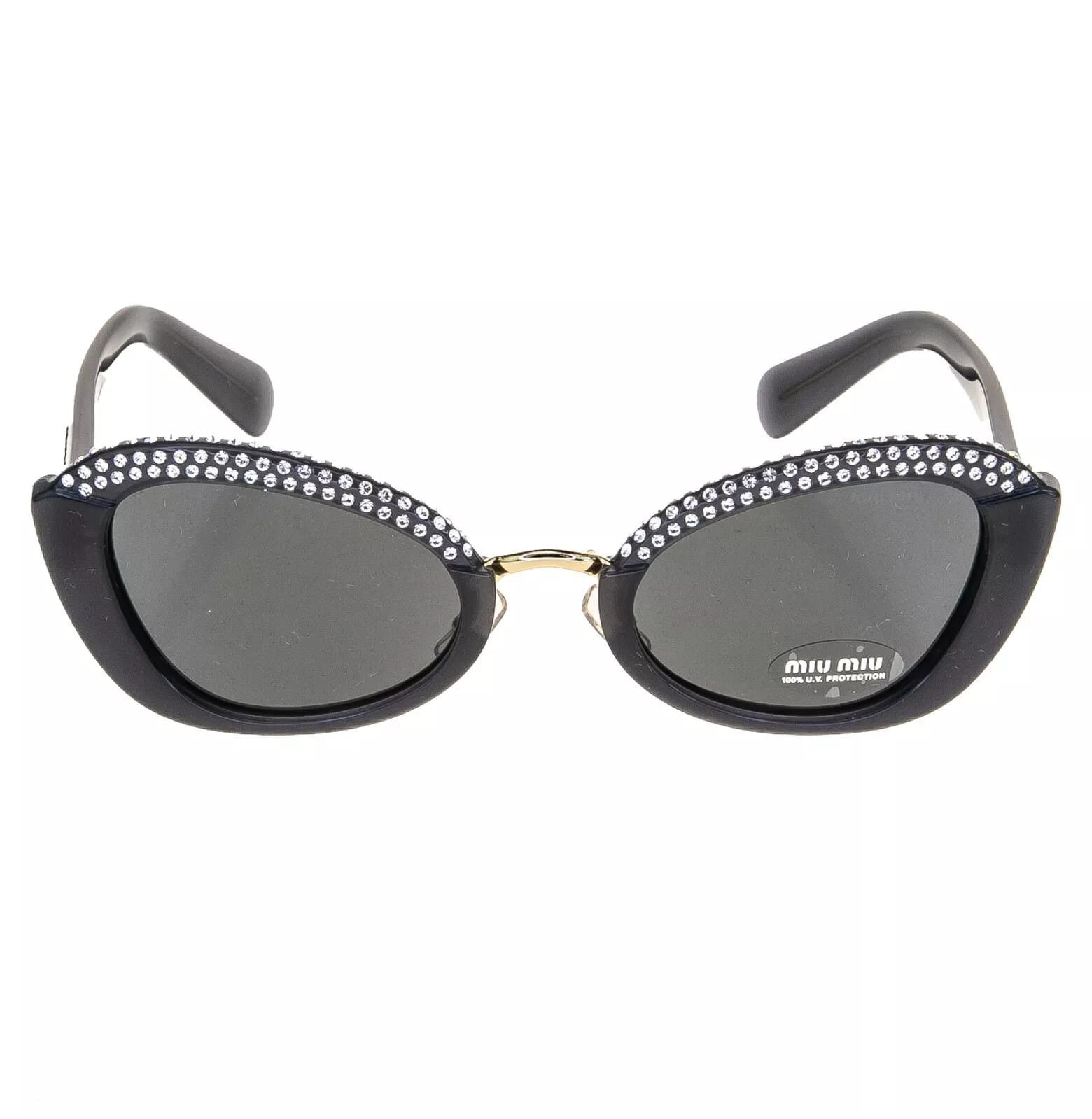 Miu Miu MIU MIU MU05WS Opal Gray Strass Fashion Sunglasses 05W Size ONE SIZE - 5 Thumbnail