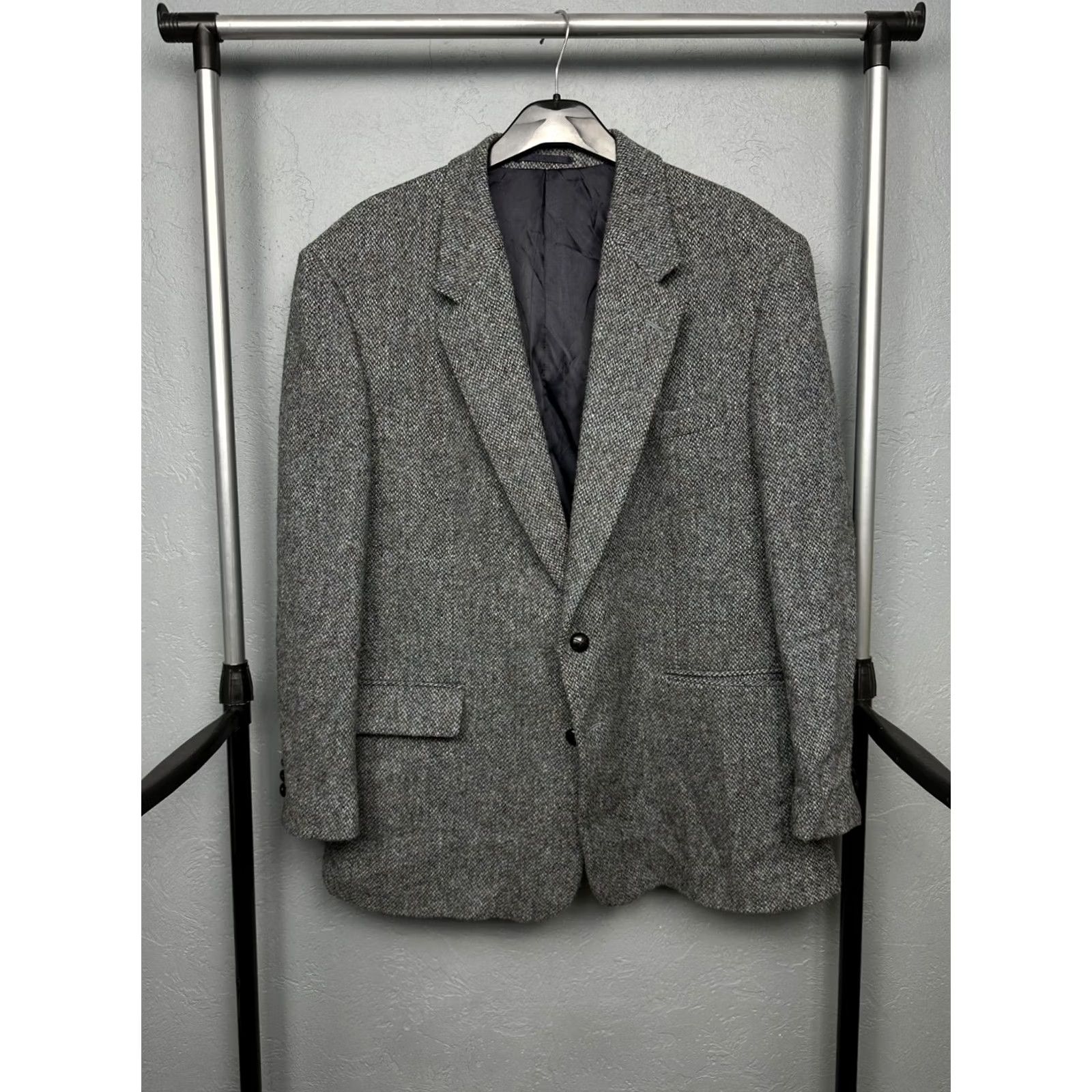 Harris Tweed Harris Tweed Blazer Mens Wool Two Buttons Size 46 Multicolor Jacket Size 46R - 2 Thumbnail