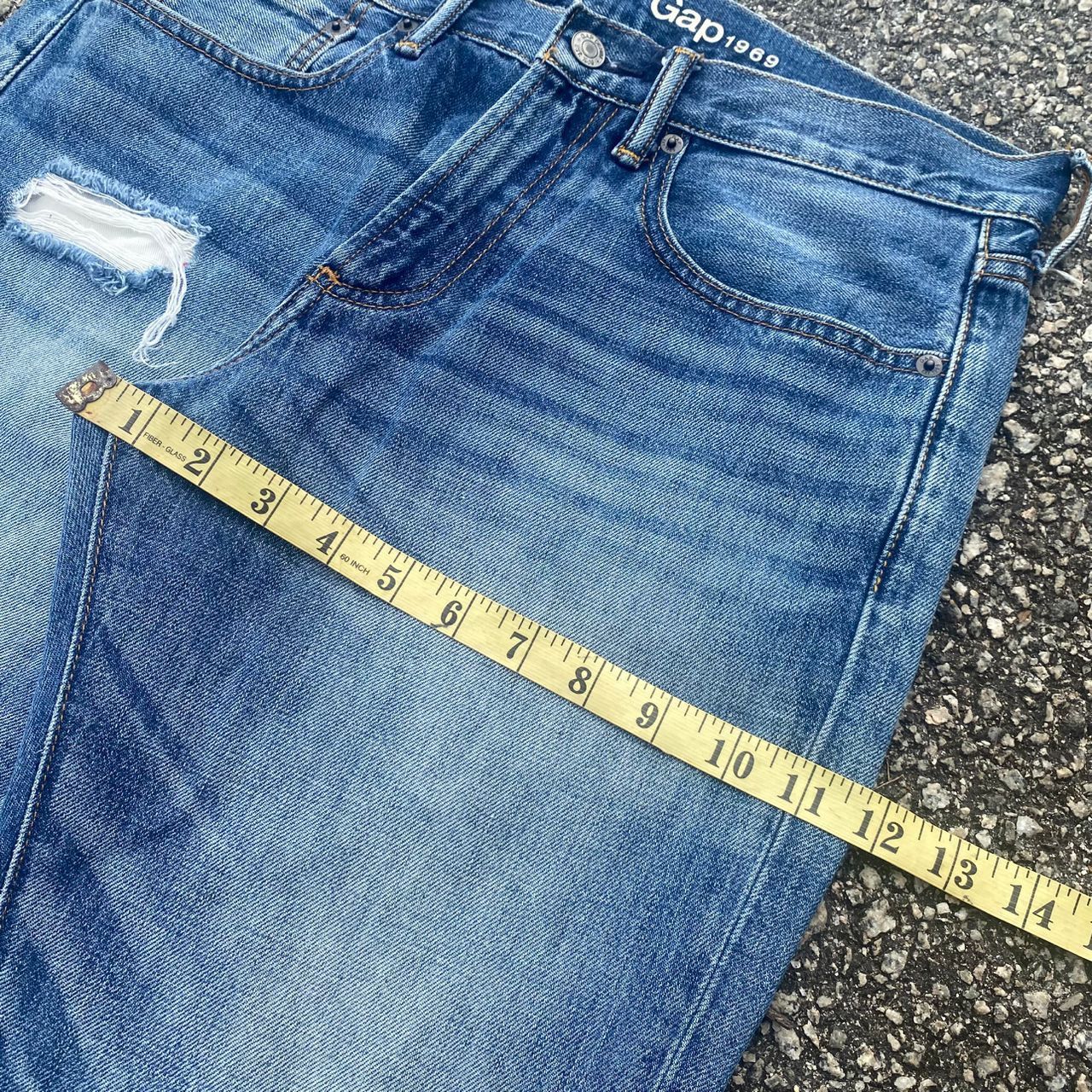 If Six Was Nine Vintage Gap 1969 Slim Distressed Denim Size US 33 - 6 Thumbnail