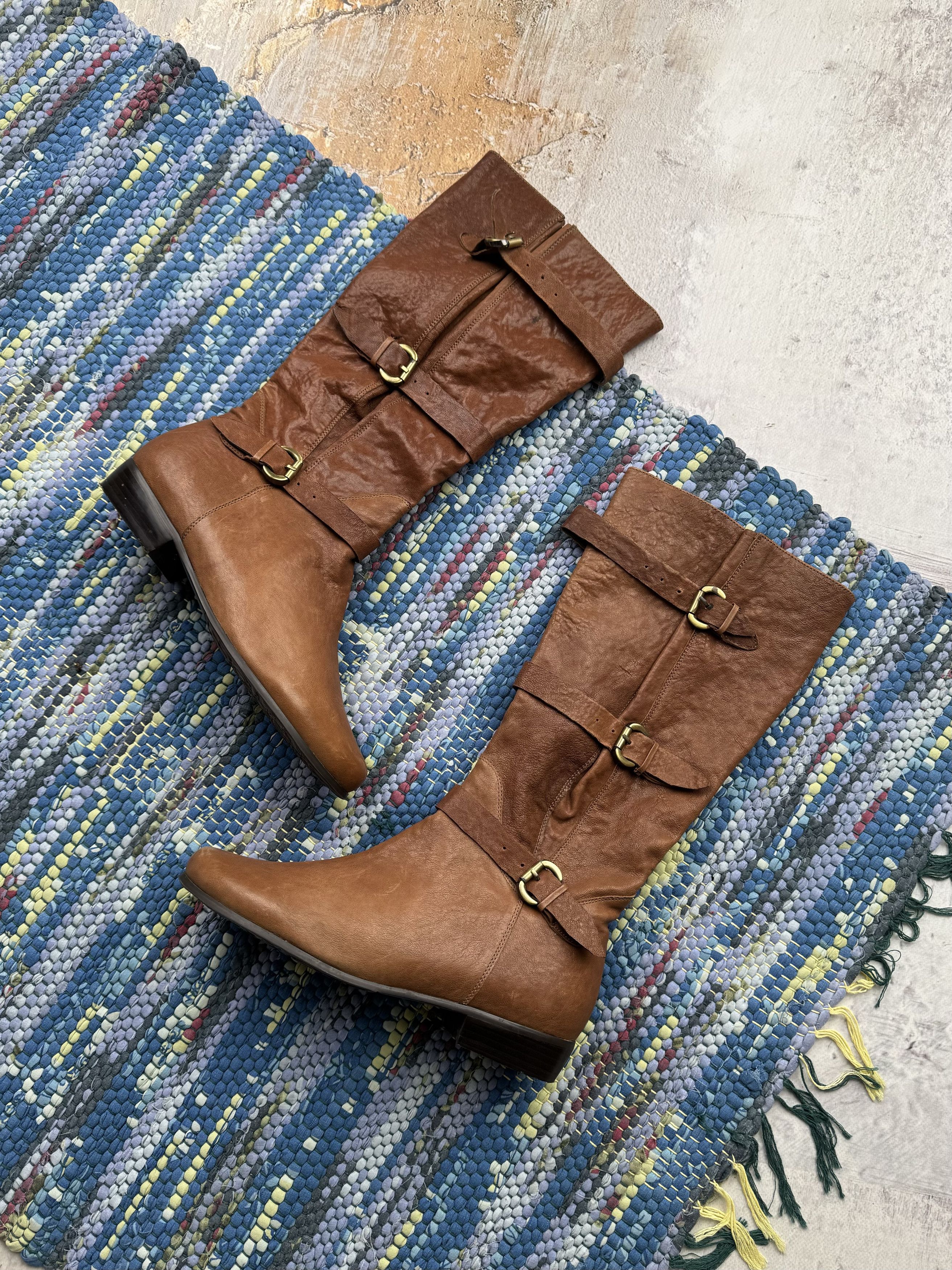Vintage Vintage Leather Boots With Straps A300D2(615) Size US 9 / IT 39 - 1 Thumbnail