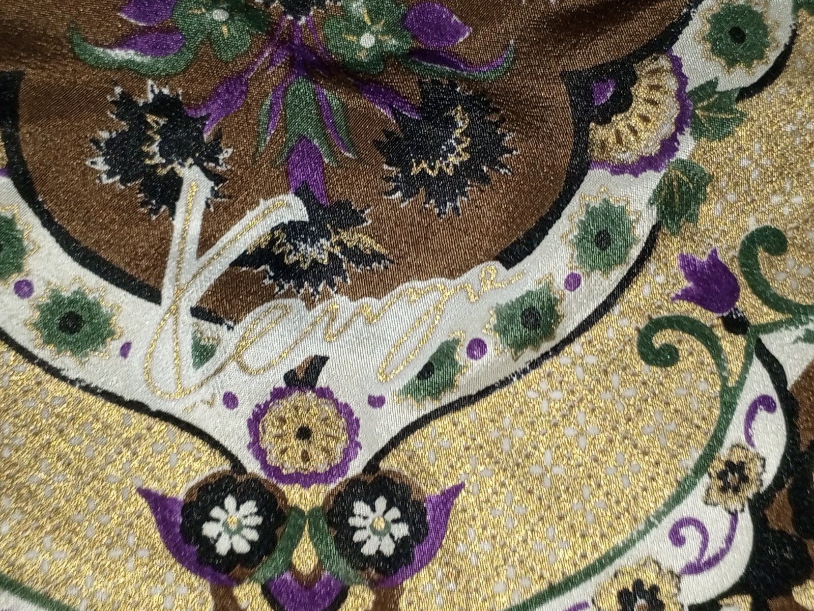Kenzo KENZO PARIS Floral Flowers Brown Oversized Silk Scarf Size ONE SIZE - 2 Thumbnail