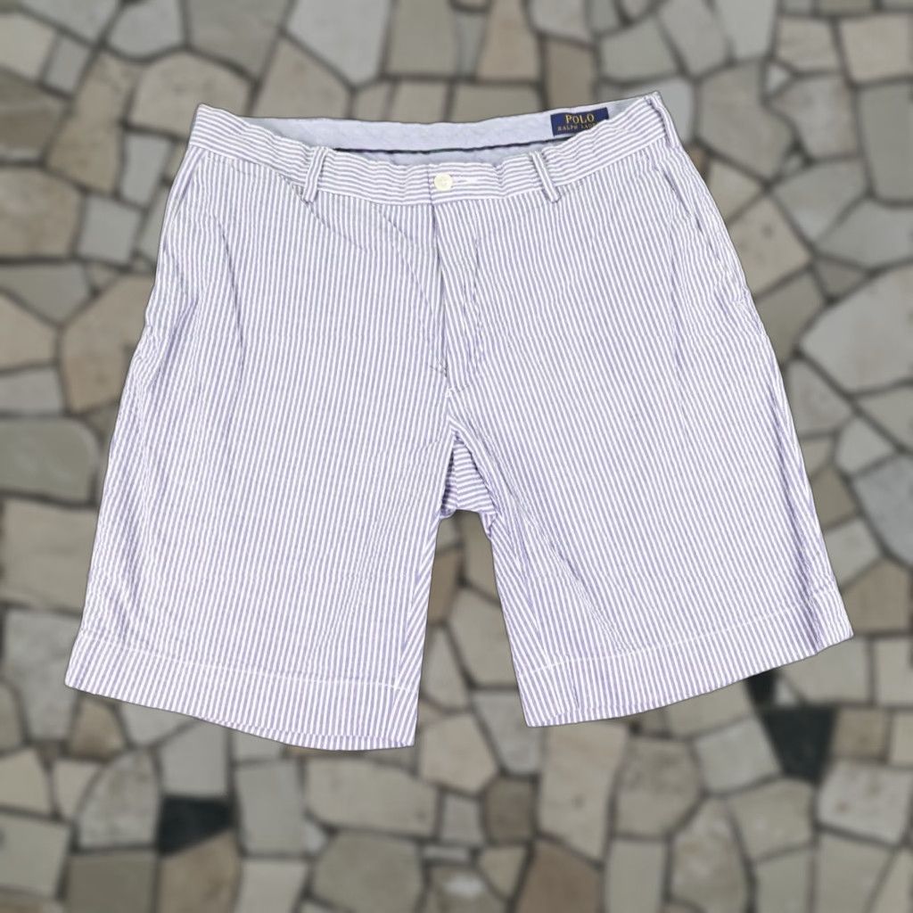 Polo Ralph Lauren Polo Ralph Lauren Short Mens 32 Blue White Seersucker Stripes Stretch Classic Size US XS / EU 42 / 0 - 1 Thumbnail