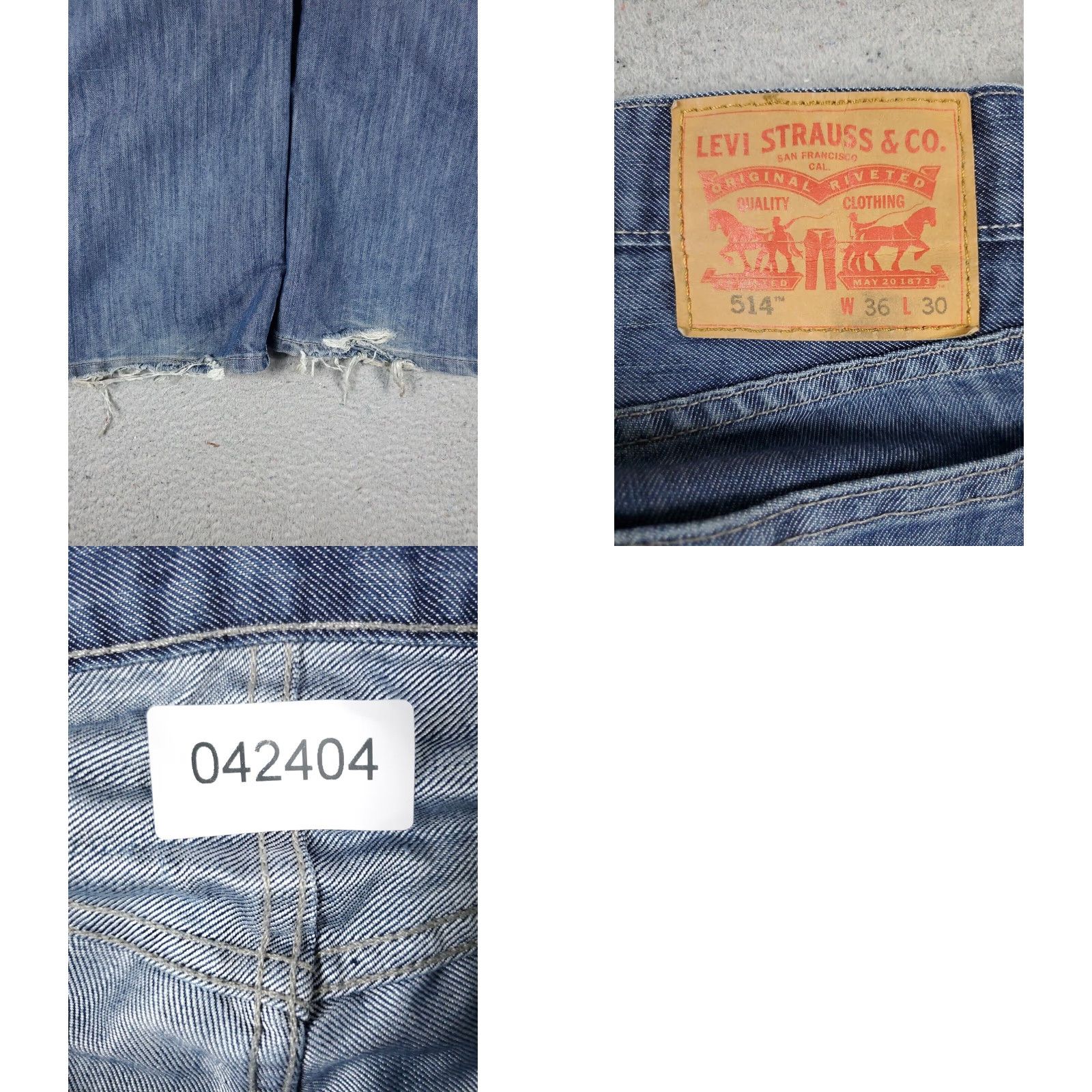 Levi's Levis 514 Straight Leg Jeans Mens 36x30 Blue Cotton Casual 5-Pocket Size US 36 / EU 52 - 8 Thumbnail