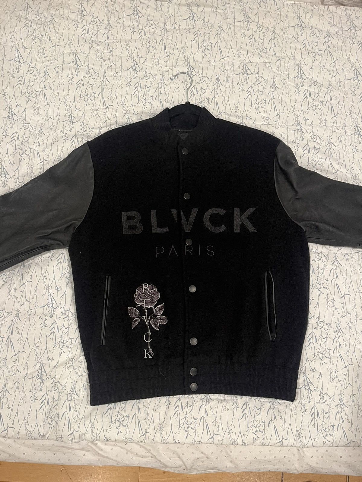Designer Blvck Paris Leather Sleeved Jacket Size US L / EU 52-54 / 3 - 1 Thumbnail