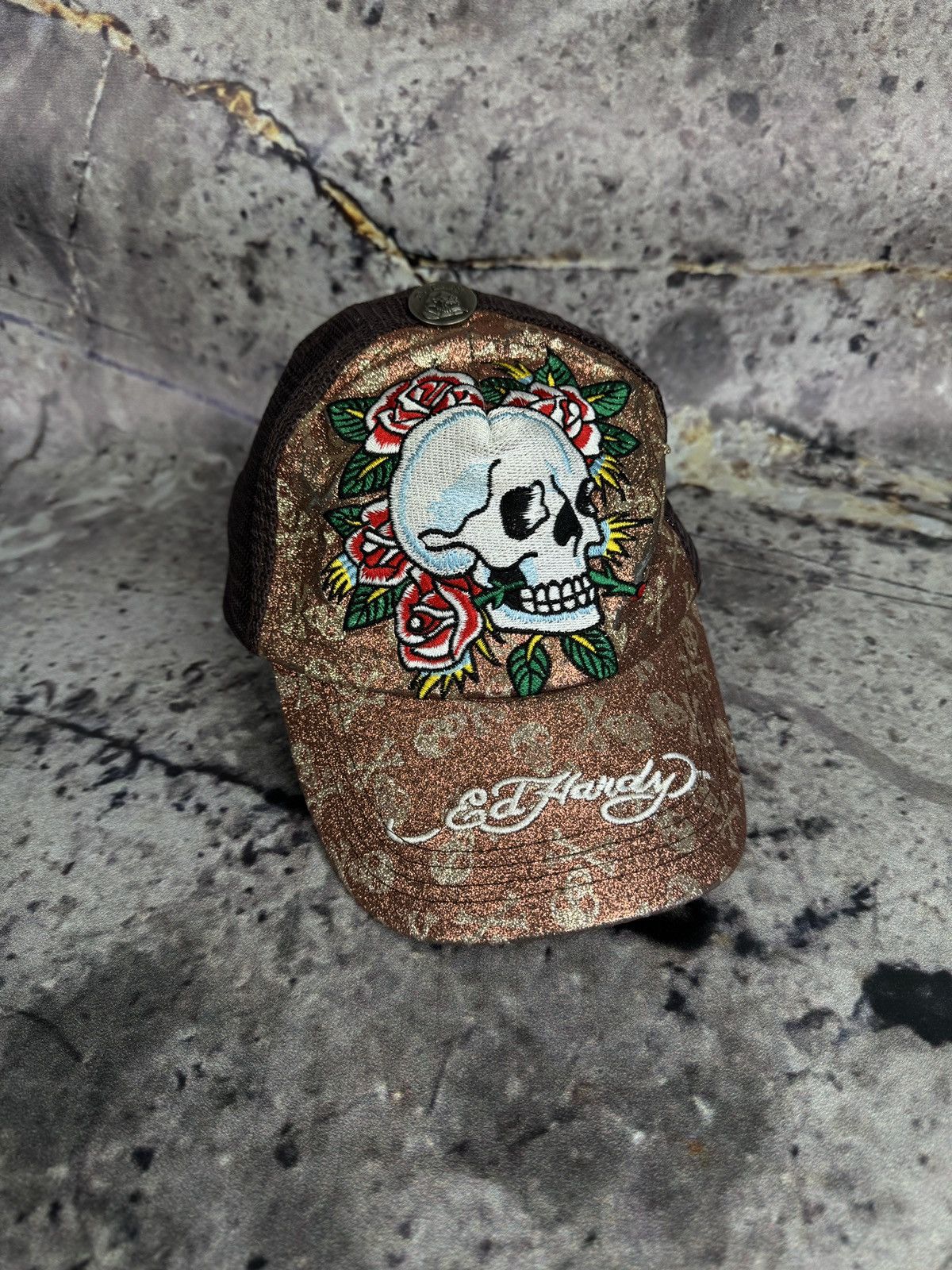 Ed Hardy Ed Hardy “Sugar Skull” Men’s Cap Size ONE SIZE - 1 Thumbnail