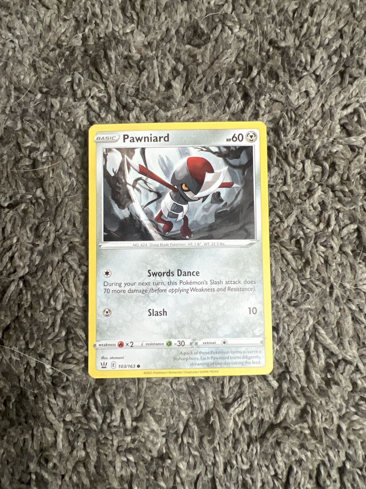 Pokemon 2021 Pokémon Pawniard Basic Card Size ONE SIZE - 1 Thumbnail