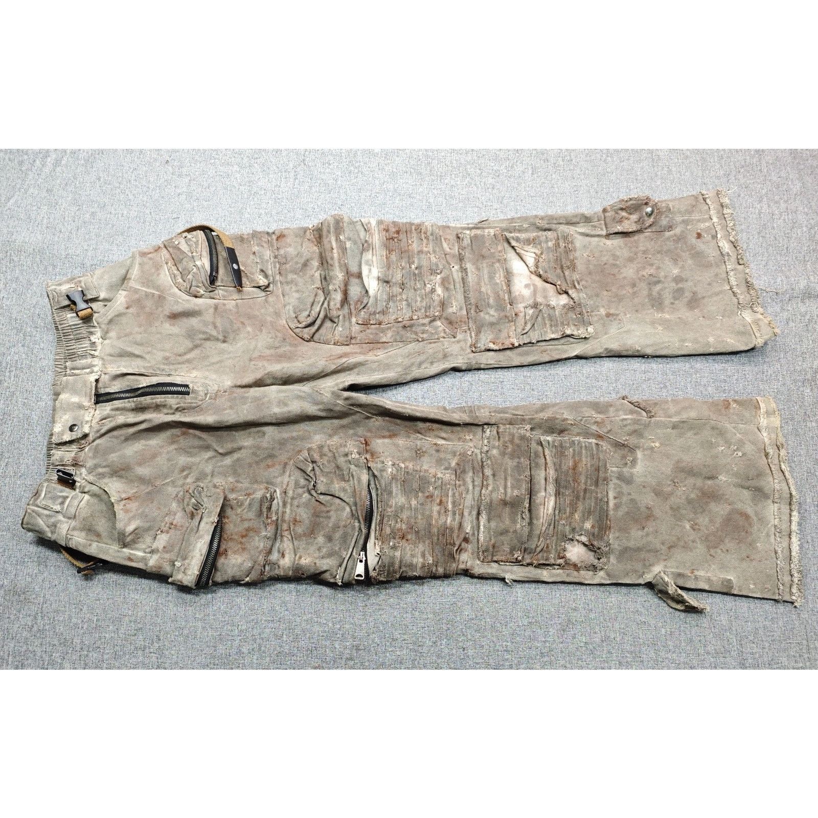 Japanese Brand Vintage Distressed Destroyed Wideleg Baggy Denim Cargo Pants Size US 30 / EU 46 - 5 Thumbnail