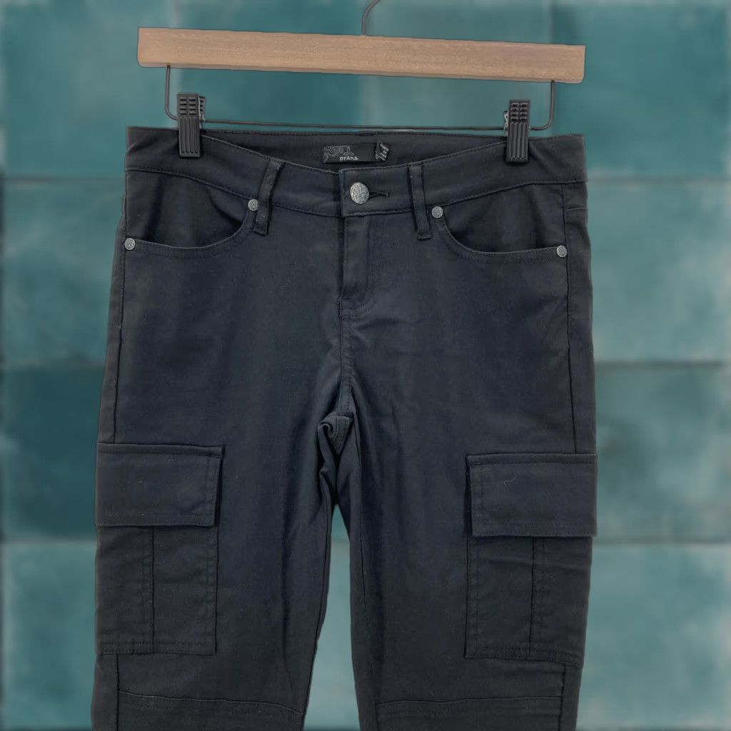Prana prAna Meme Pants Womens 0 Black Skinny Stretch Nylon Cargo Utility Outdoor Hike Size 25" / US 0 / IT 36 - 1 Thumbnail