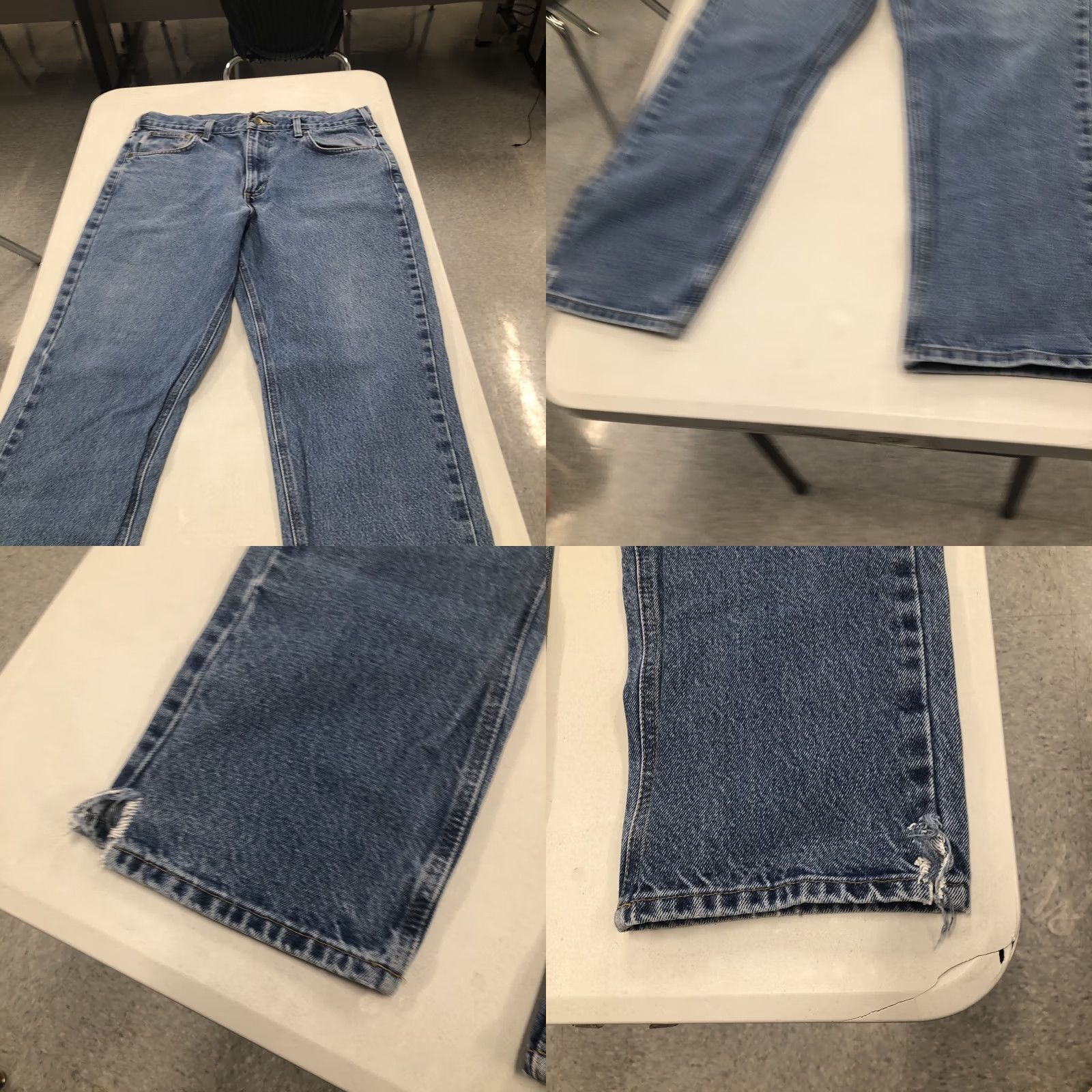 Carhartt VINTAGE Carhartt Jeans 35X28 Blue Denim 5-Pocket Relaxed Straight Mid Rise USA 90s Grunge Hip Hop Logo Mens Size US 35 - 10 Thumbnail