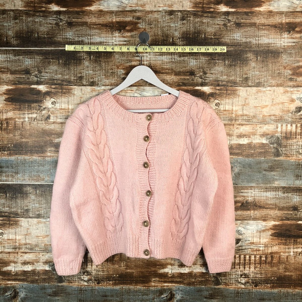 Homespun Knitwear × Japanese Brand Japan vintage Pink Patterned Cardigans #A1500 Size S / US 4 / IT 40 - 1 Thumbnail
