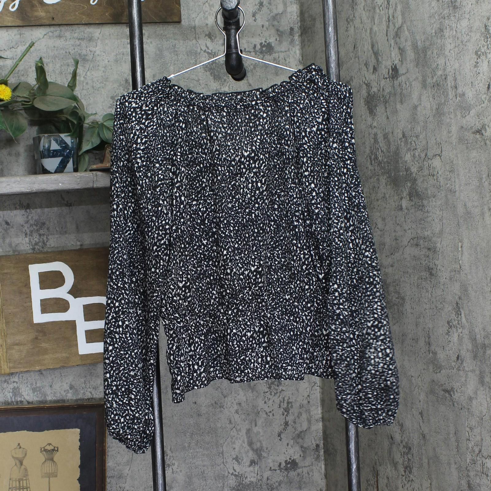 Designer Nwt Universal Thread Long Blouse 92235285 Black Abstract M Size M / US 6-8 / IT 42-44 - 2 Thumbnail