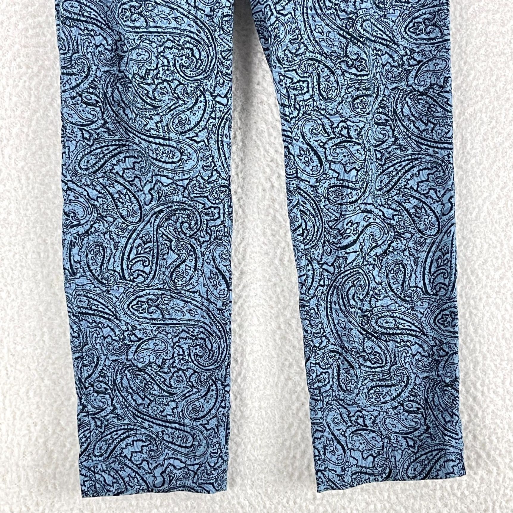 J. Jill J. Jill Blue Paisley Ankle Length Pants Womens Mid-Rise Flat Front Size 6 Size 28" / US 6 / IT 42 - 3 Thumbnail