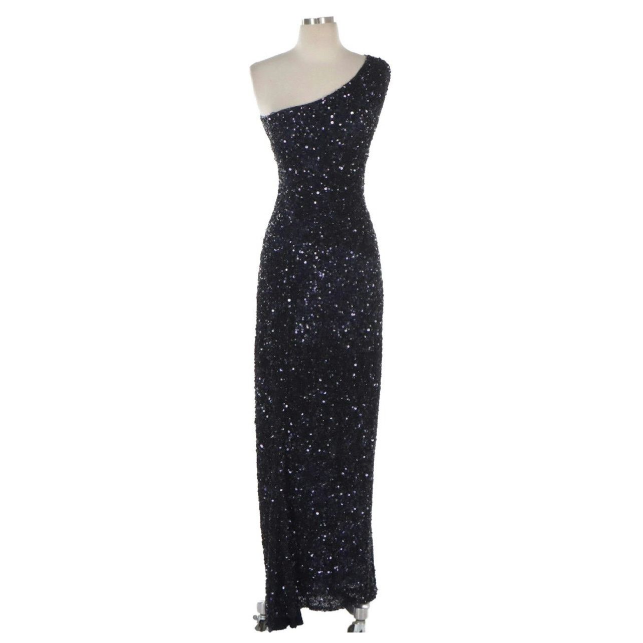 Other Theia Blue Sequined One-Shoulder Evening Dress - Size 4 Size S / US 4 / IT 40 - 1 Thumbnail