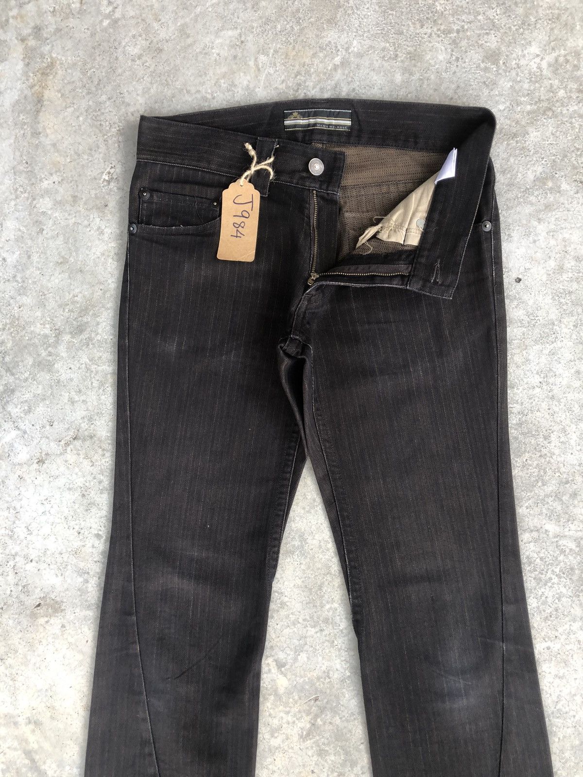 Melrose Japanese Melrose Flared Jeans Hickory Stripe Distressed Size US 31 - 3 Thumbnail