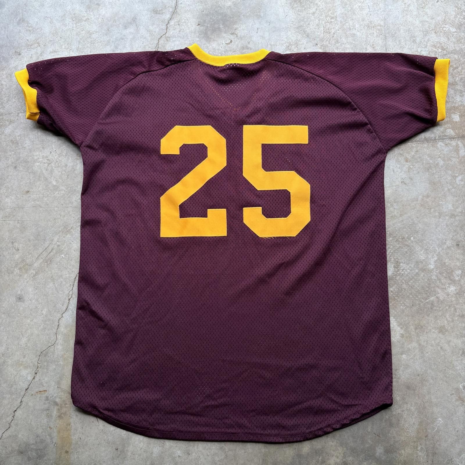 Vintage Vintage 80s Burgundy Horns Mesh Football Grunge Baggy Jersey Size US XL / EU 56 / 4 - 2 Thumbnail