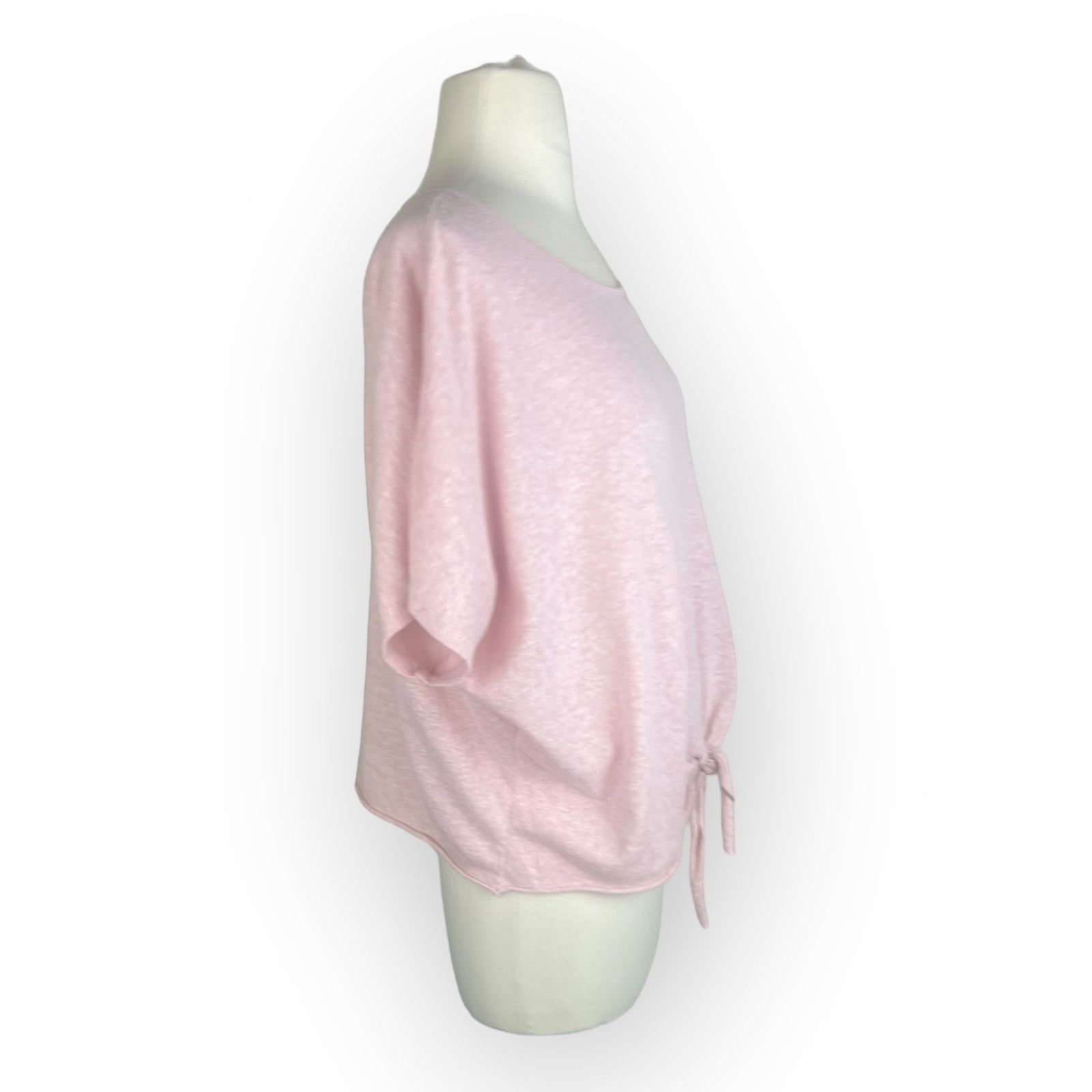 Vintage Primark Light Pink Front Tie Relaxed Tee | Casual T-Shirt Size S / US 4 / IT 40 - 4 Thumbnail