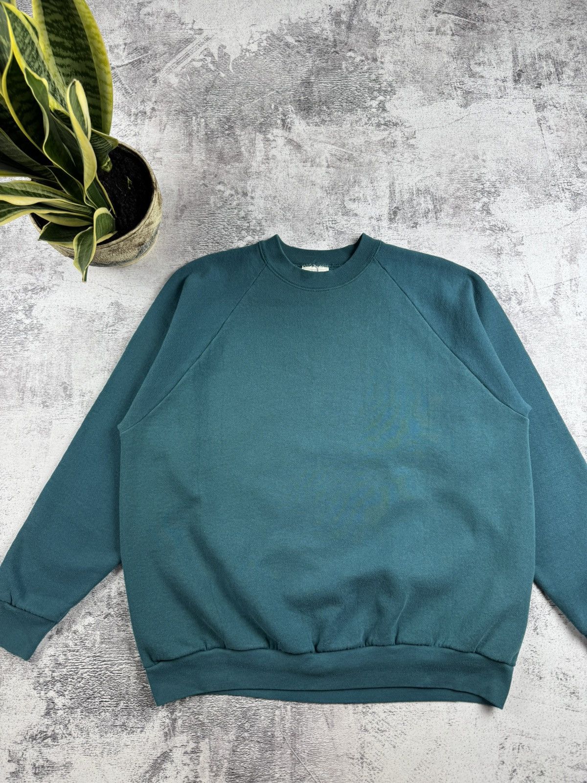 Fruit Of The Loom × Vintage Fruit of The Loom USA Blank 90s Hoodie Sweatshirt Pullover Size US XL / EU 56 / 4 - 4 Thumbnail