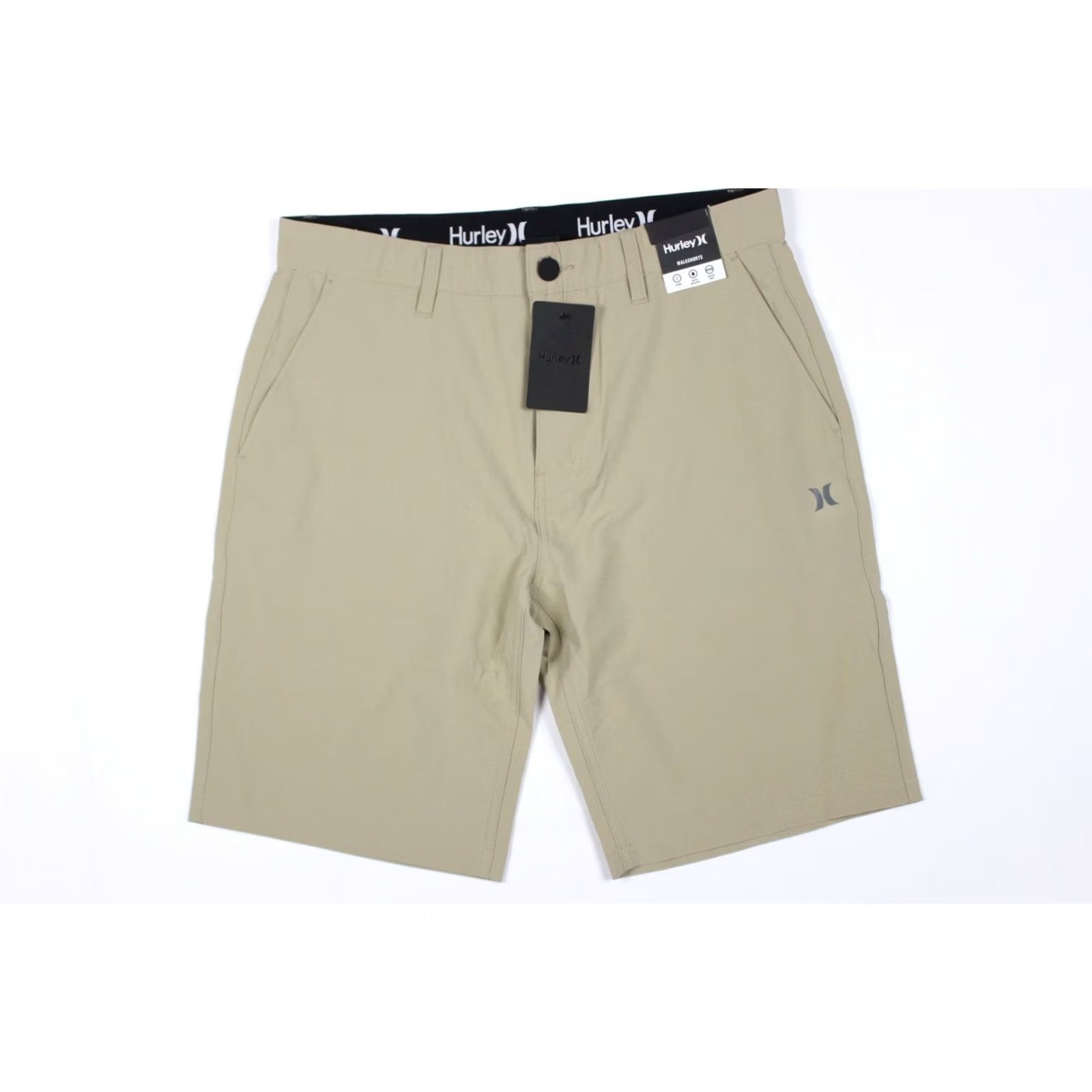 Hurley Hurley Mens Flex Terrain Hybrid Walk Shorts Size 30 Khaki Inseam 9.75" 30 x 9.75" Solid Beige Size US 30 / EU 46 - 5 Thumbnail