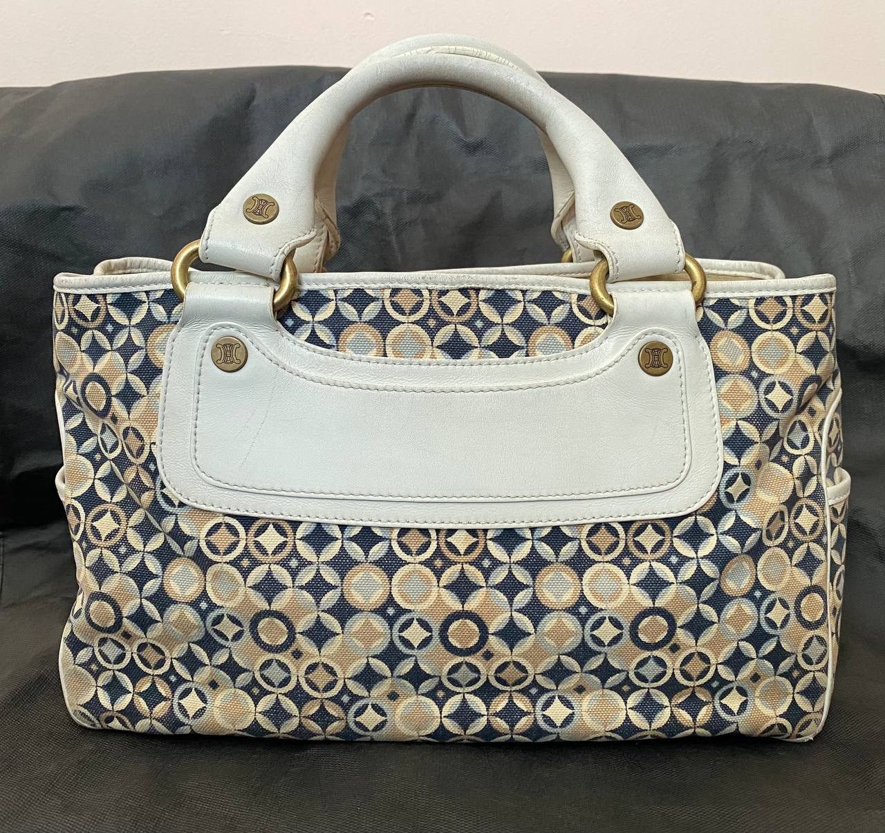 Celine 🔥 Celine Tote Bag Hand Ladies Boogie Navy Beige White Canvas Size ONE SIZE - 1 Thumbnail