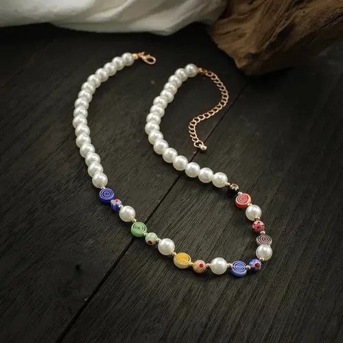 Jewelry Colourful beaded neck chain Size ONE SIZE - 2 Thumbnail