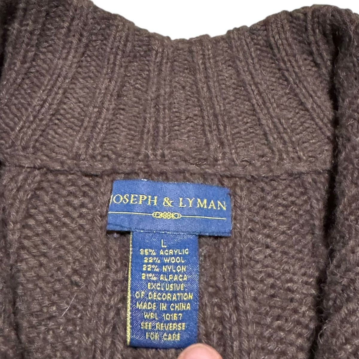 Joseph & Lyman Joseph & Lyman Cable Knit Full Zip Sweater Men's Large Size US L / EU 52-54 / 3 - 4 Thumbnail